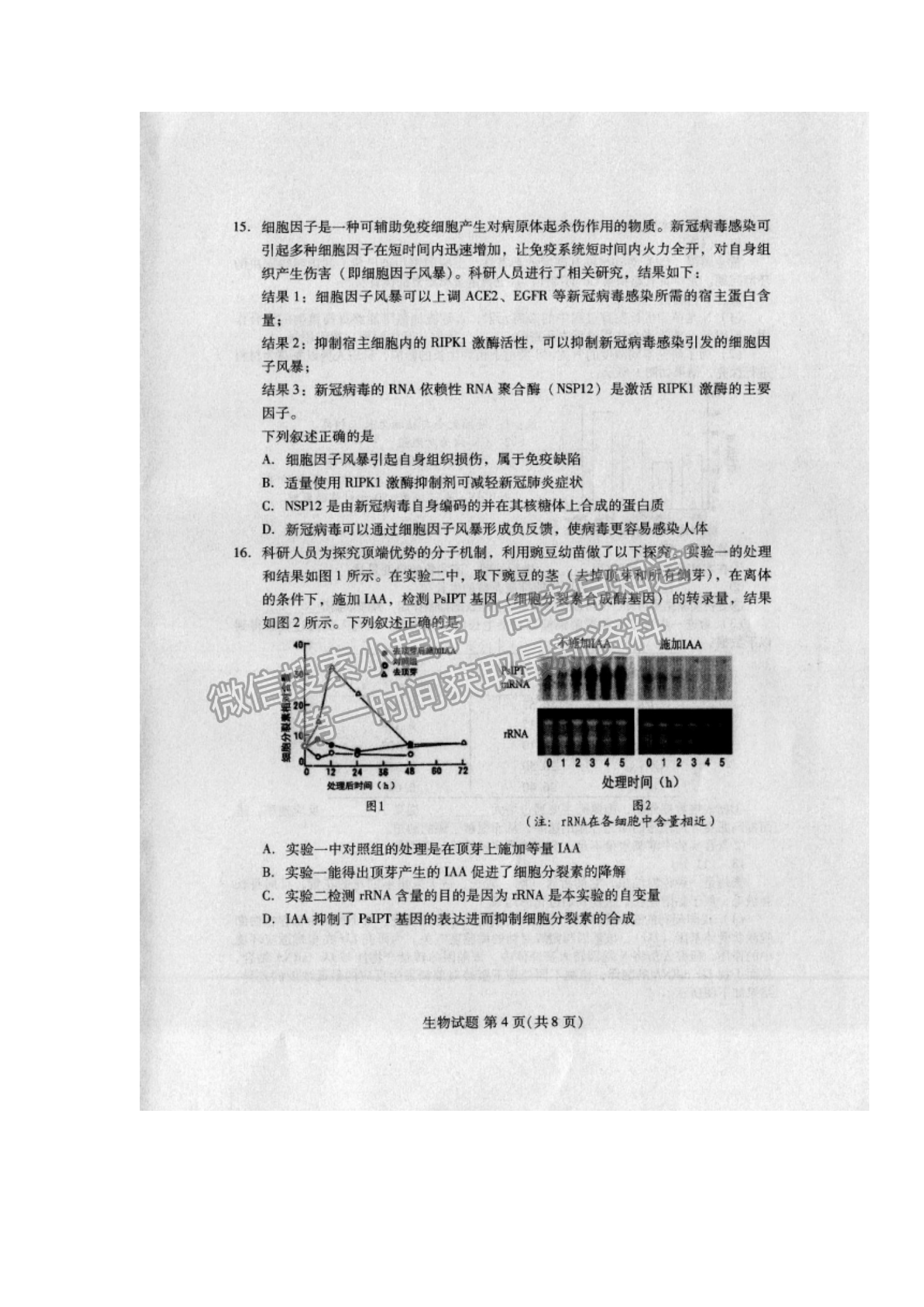 生物-2022年1月福建四市聯(lián)考質(zhì)檢