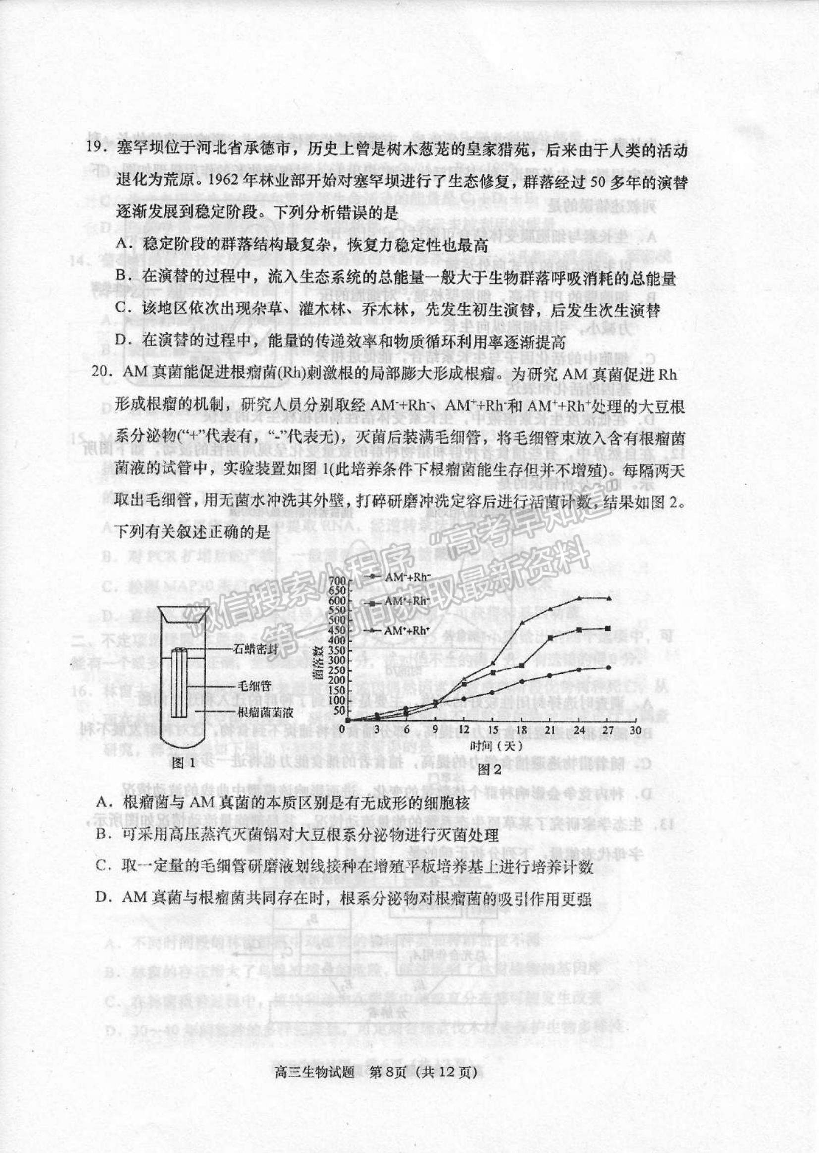 山東省青島四區(qū)2021-2022學(xué)年高三上學(xué)期期末考試生物試題及參考答案