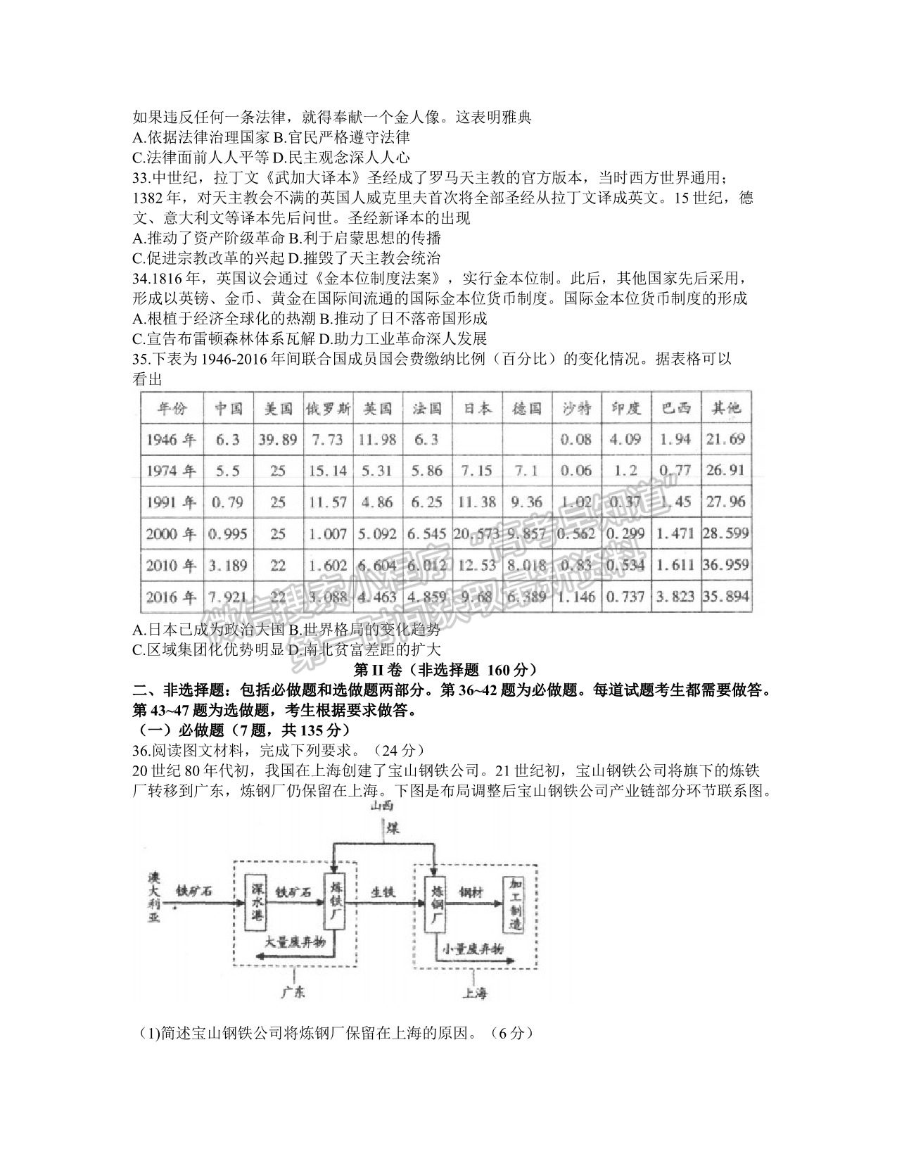 2021年江西省南昌市高三下學(xué)期一模文綜試卷及參考答案 