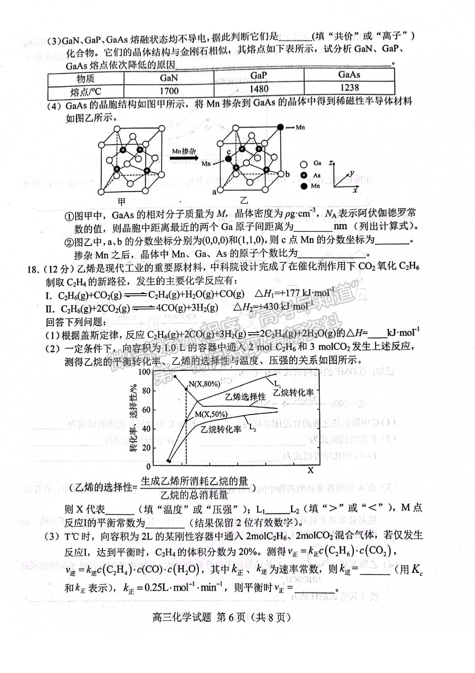 2022屆山東省菏澤市高三第一次模擬考試（一模）化學(xué)試題及參考答案