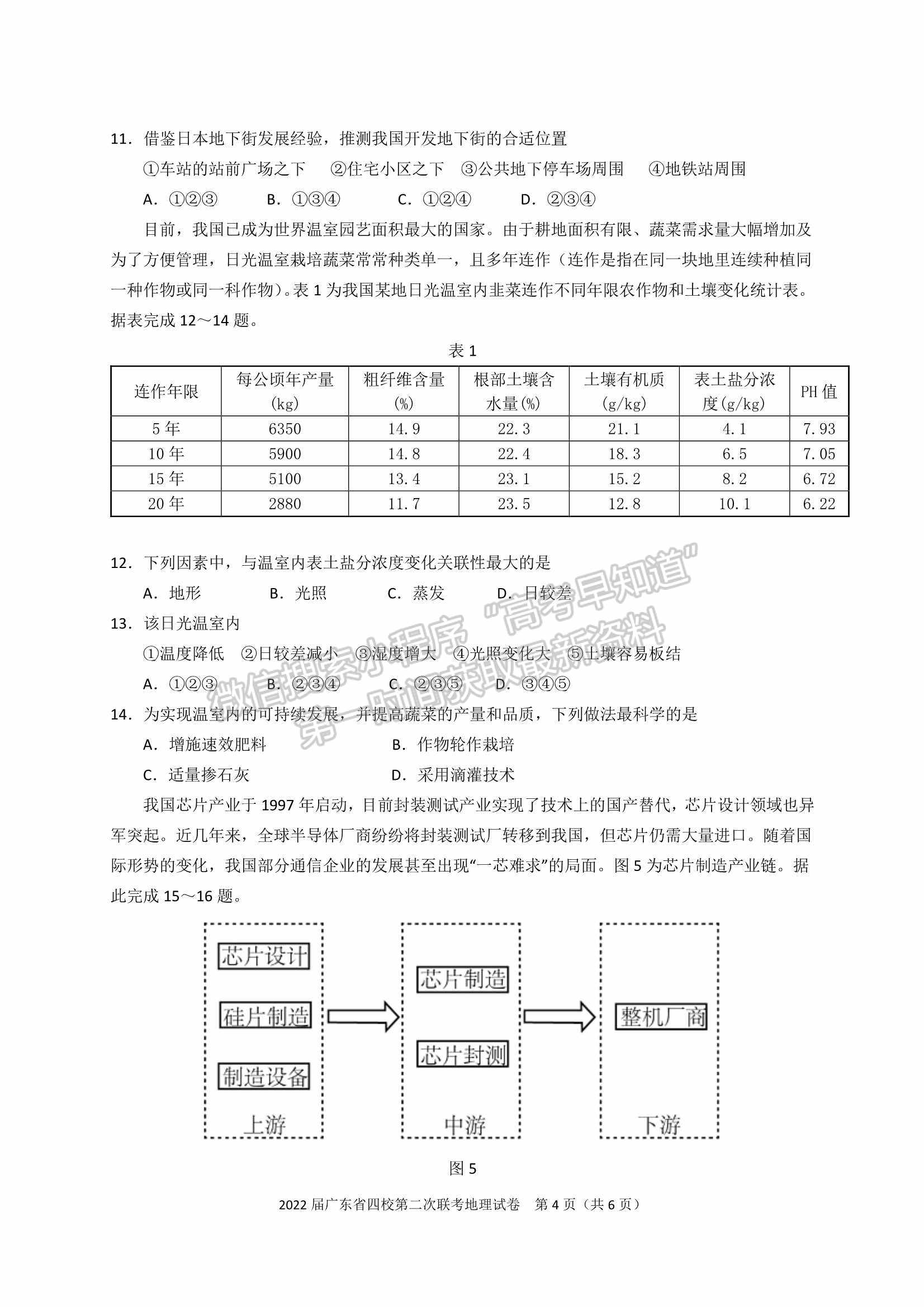 廣東?。房h東山中學(xué)+廣州五中+珠海二中+佛山三中）四校2021-2022學(xué)年高三第二次聯(lián)考地理試題及參考答案