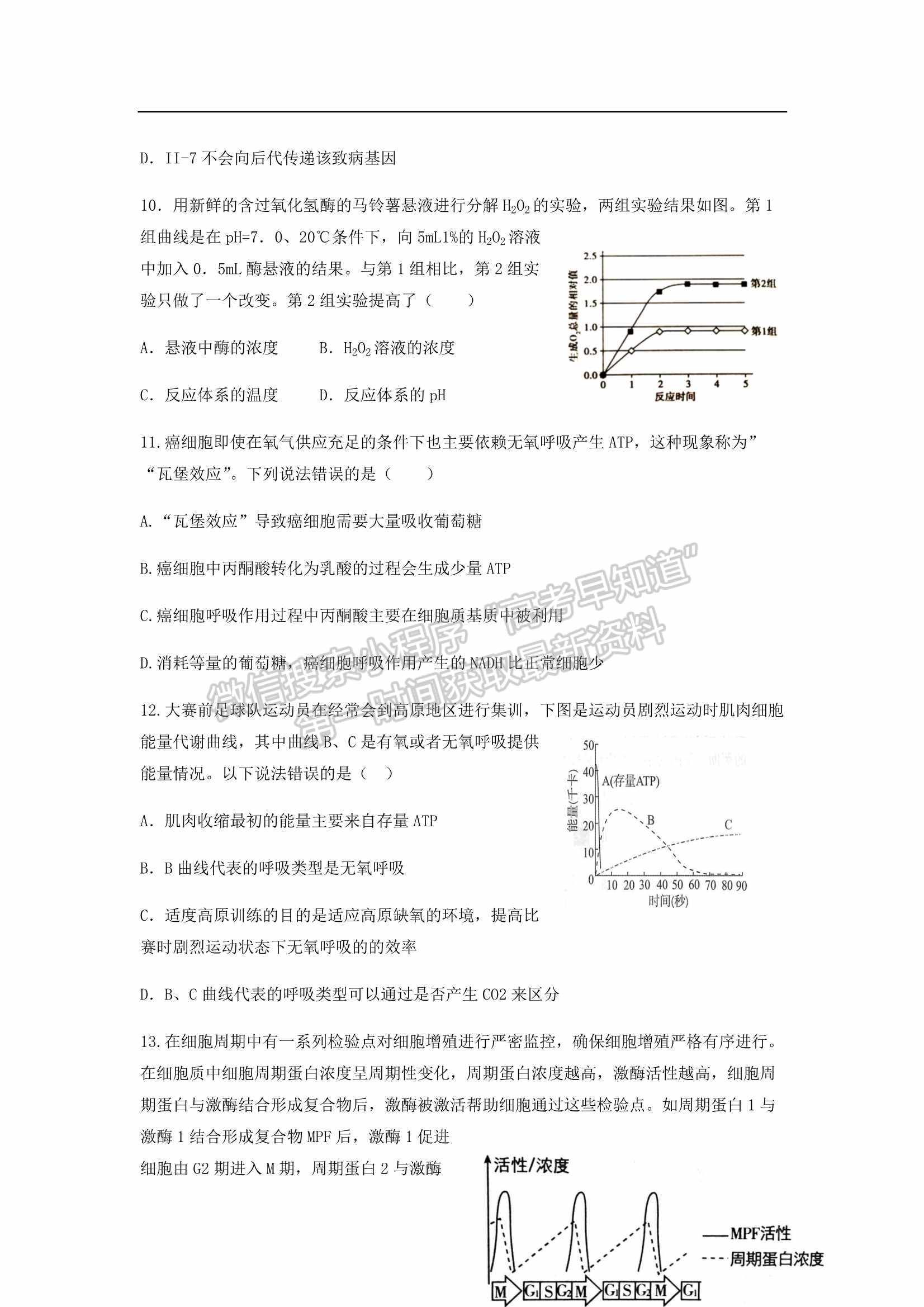 2022屆廣東省深圳外國(guó)語(yǔ)學(xué)校高三第二次檢測(cè)考試生物試卷及參考答案