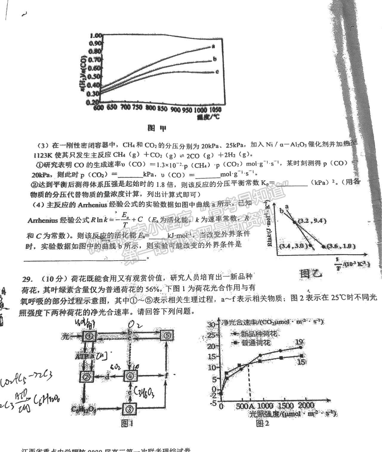 2022江西重點中學(xué)盟校高三一聯(lián)理綜試題及參考答案 