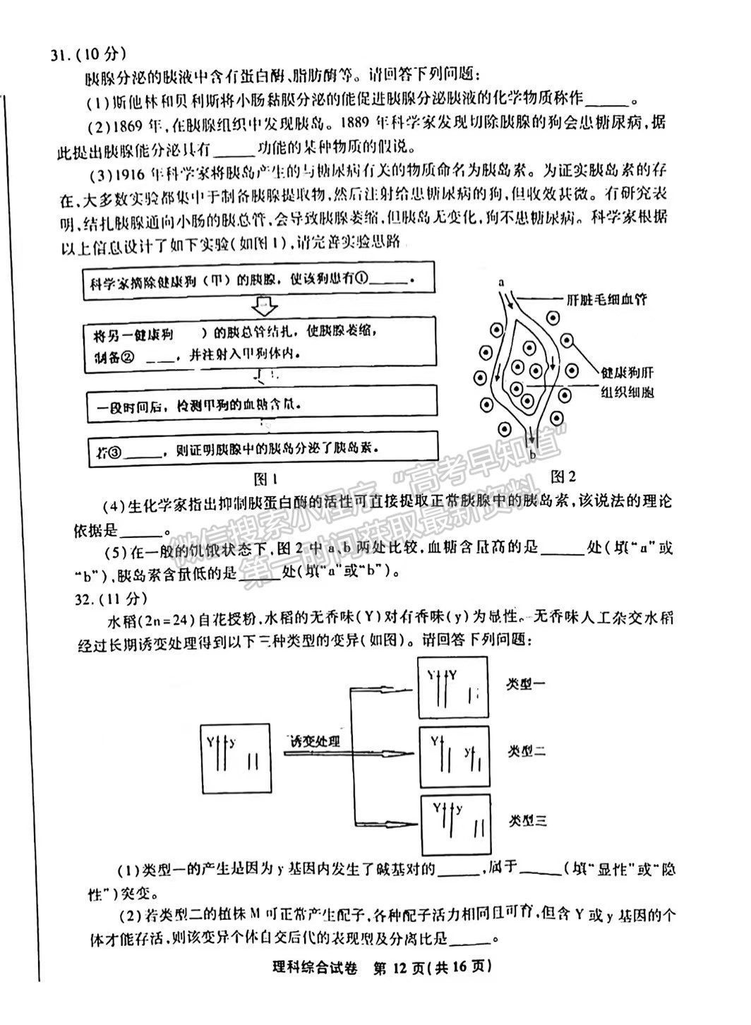 2022安徽江南十校高三一模聯(lián)考理綜試卷及答案