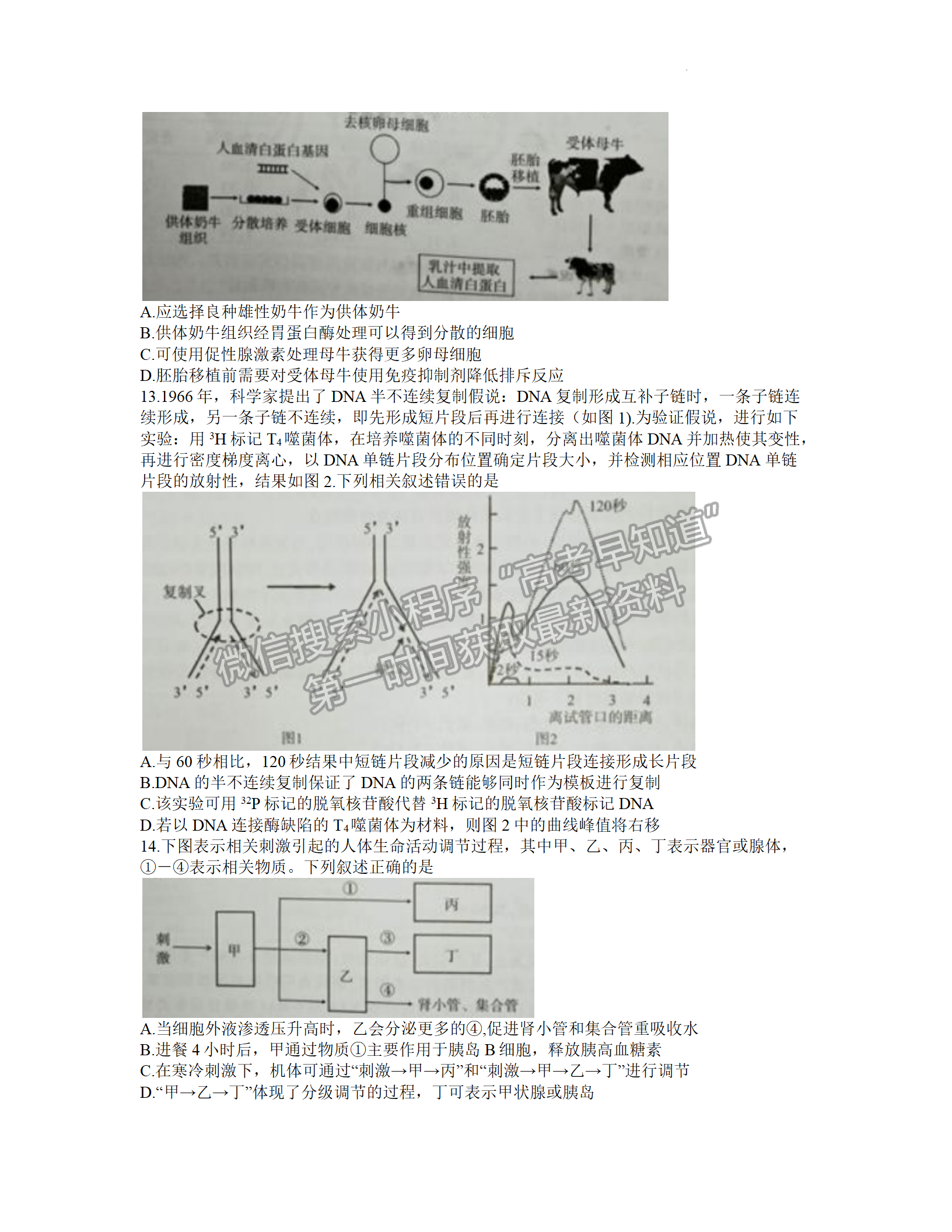 2022年3月廈門高三市質(zhì)檢生物試卷答案