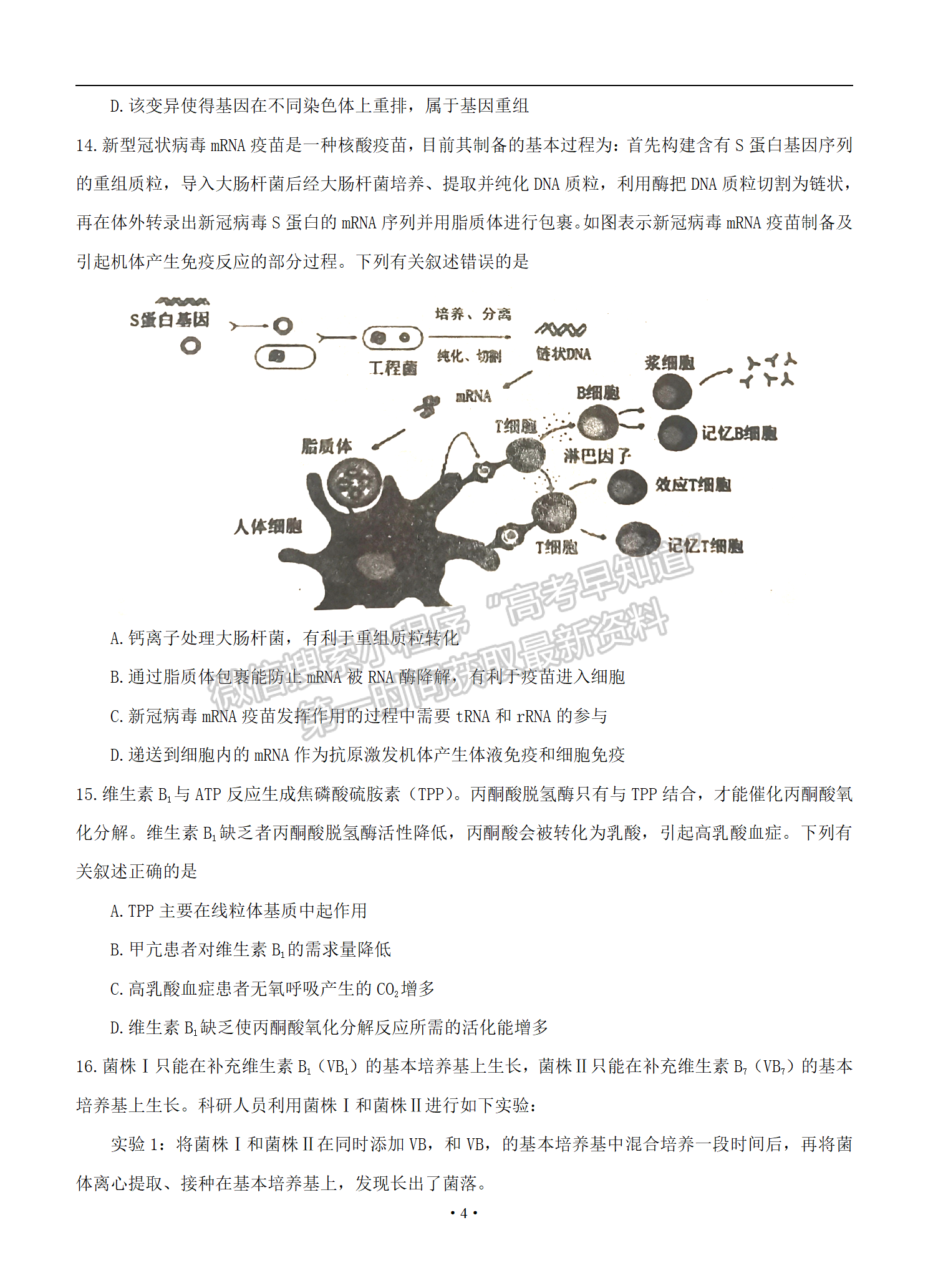 2022年3月泉州、三明高三市質(zhì)檢生物試卷答案