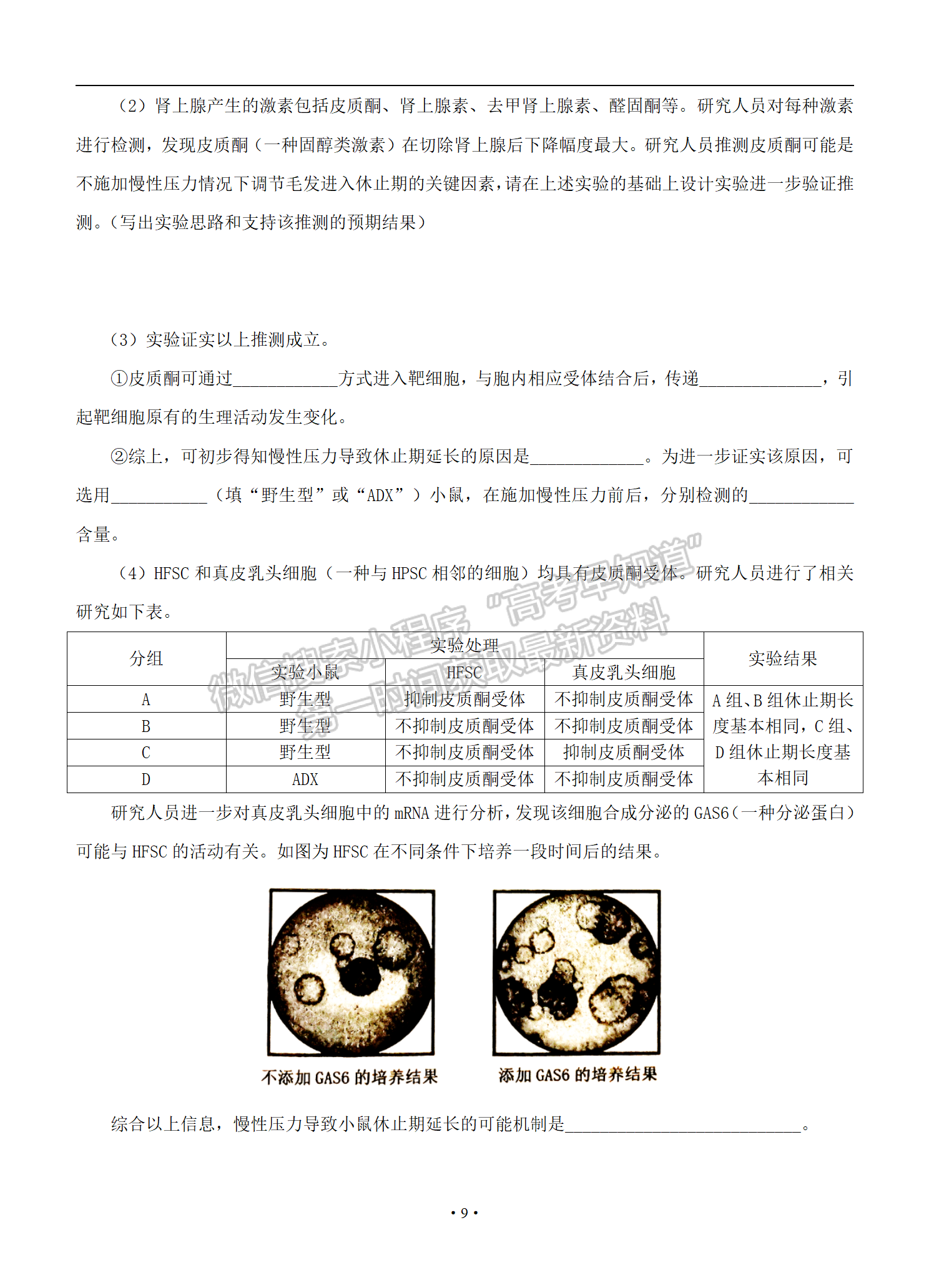 2022年3月泉州、三明高三市質(zhì)檢生物試卷答案