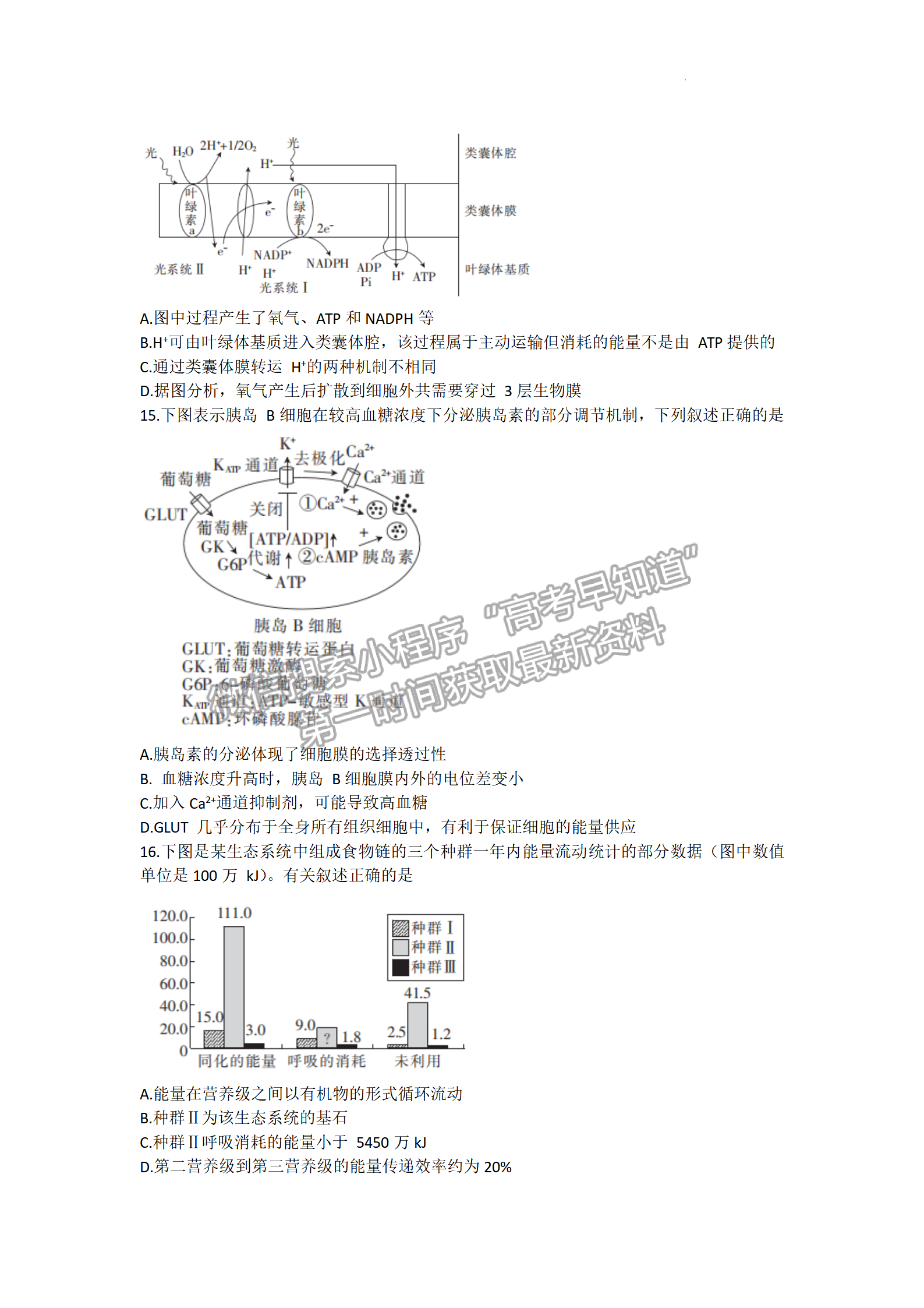 2022年3月河北五校聯(lián)盟高三模擬考試生物試卷答案