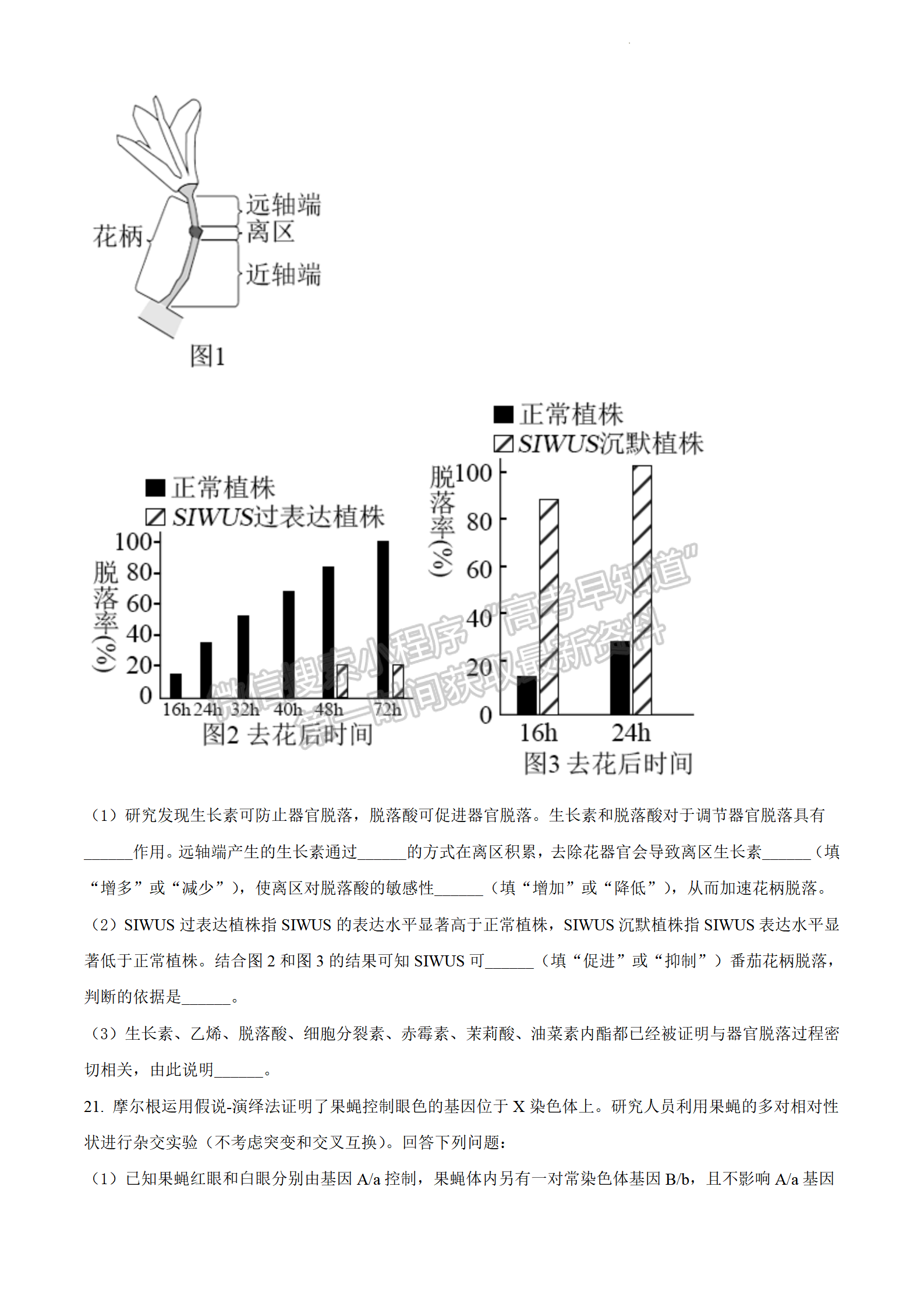 2022年3月石家莊一模生物試卷答案