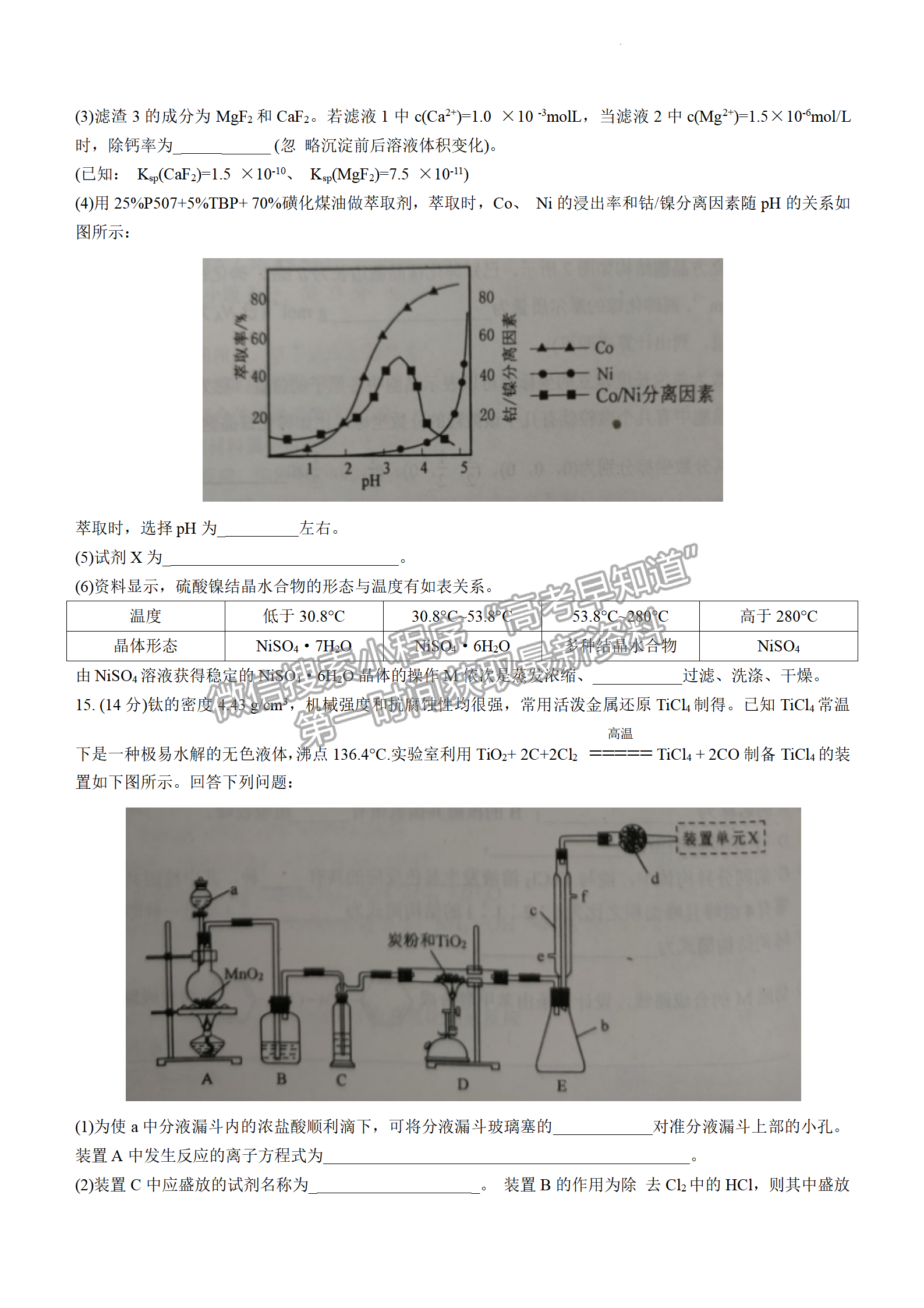 2022年3月唐山市高三一?；瘜W(xué)試卷答案