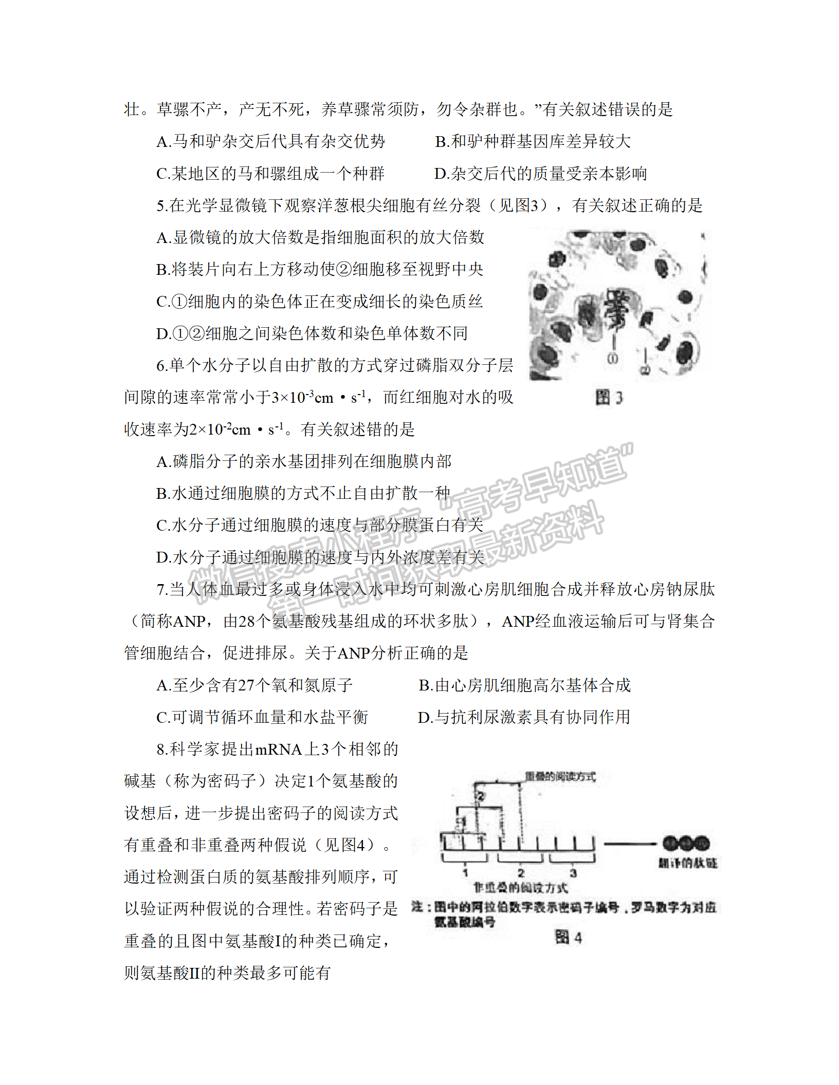 2022江門(mén)一模生物試題及參考答案