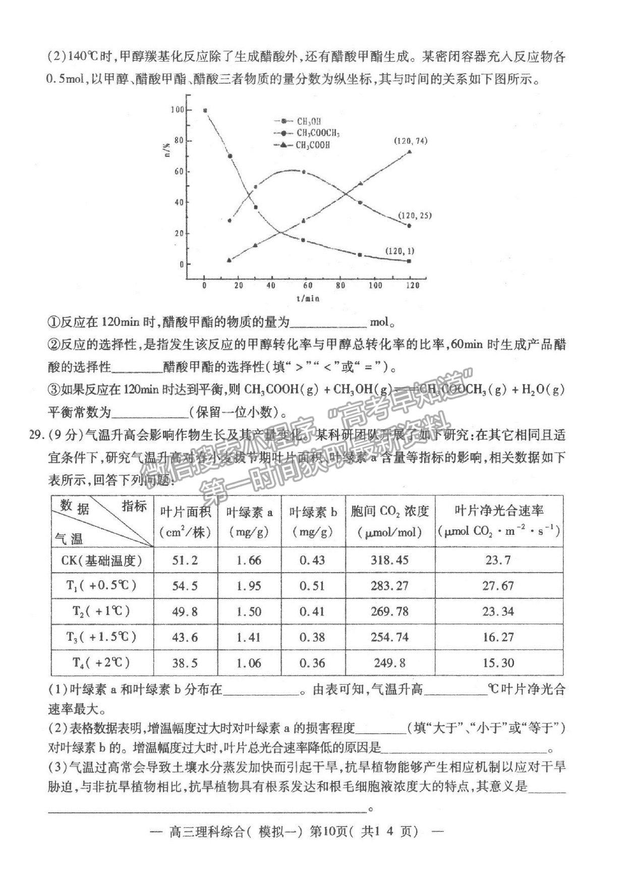 2021江西南昌市高三下學(xué)期第一次模擬考試?yán)砭C試卷及參考答案 ?