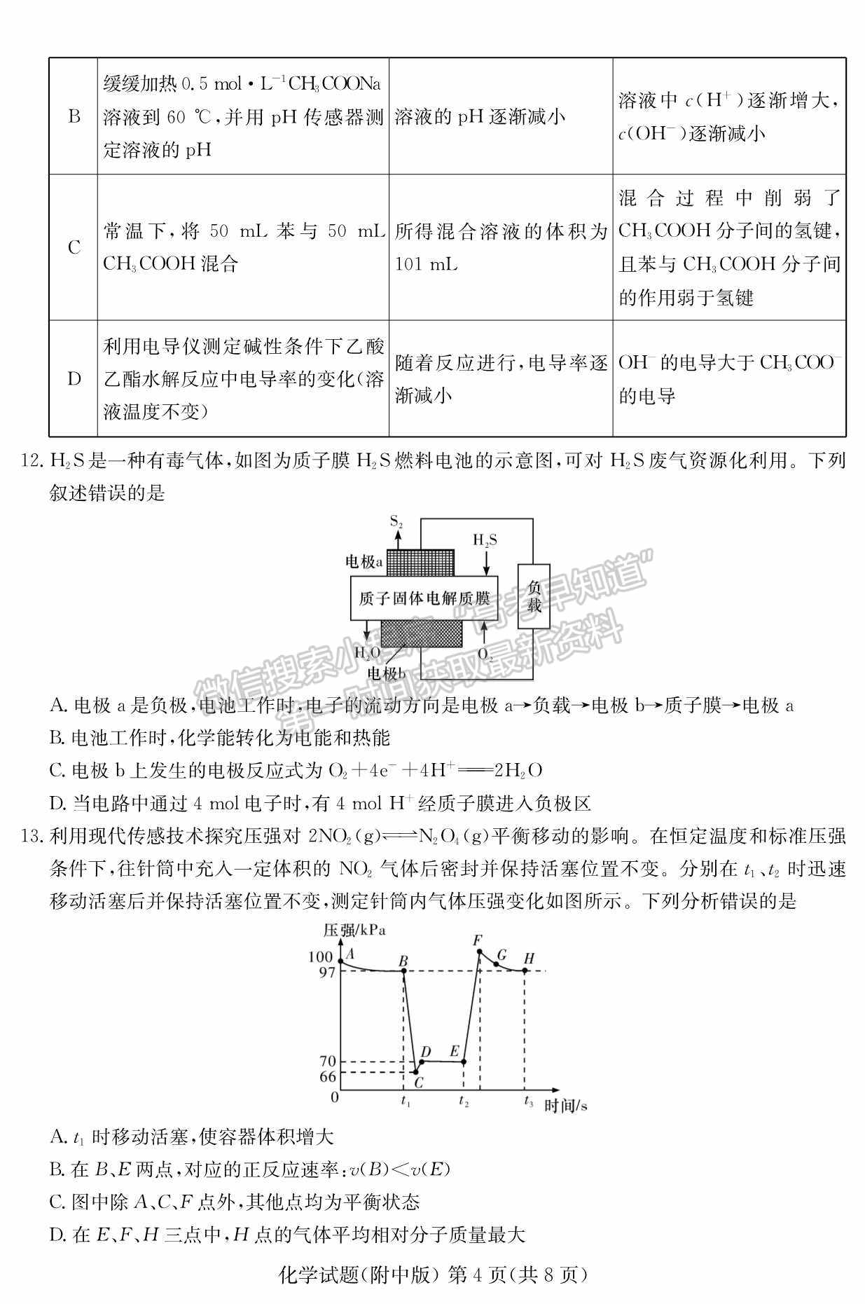 2022湖南師范大學附屬中學高三月考（七）化學試卷及參考答案