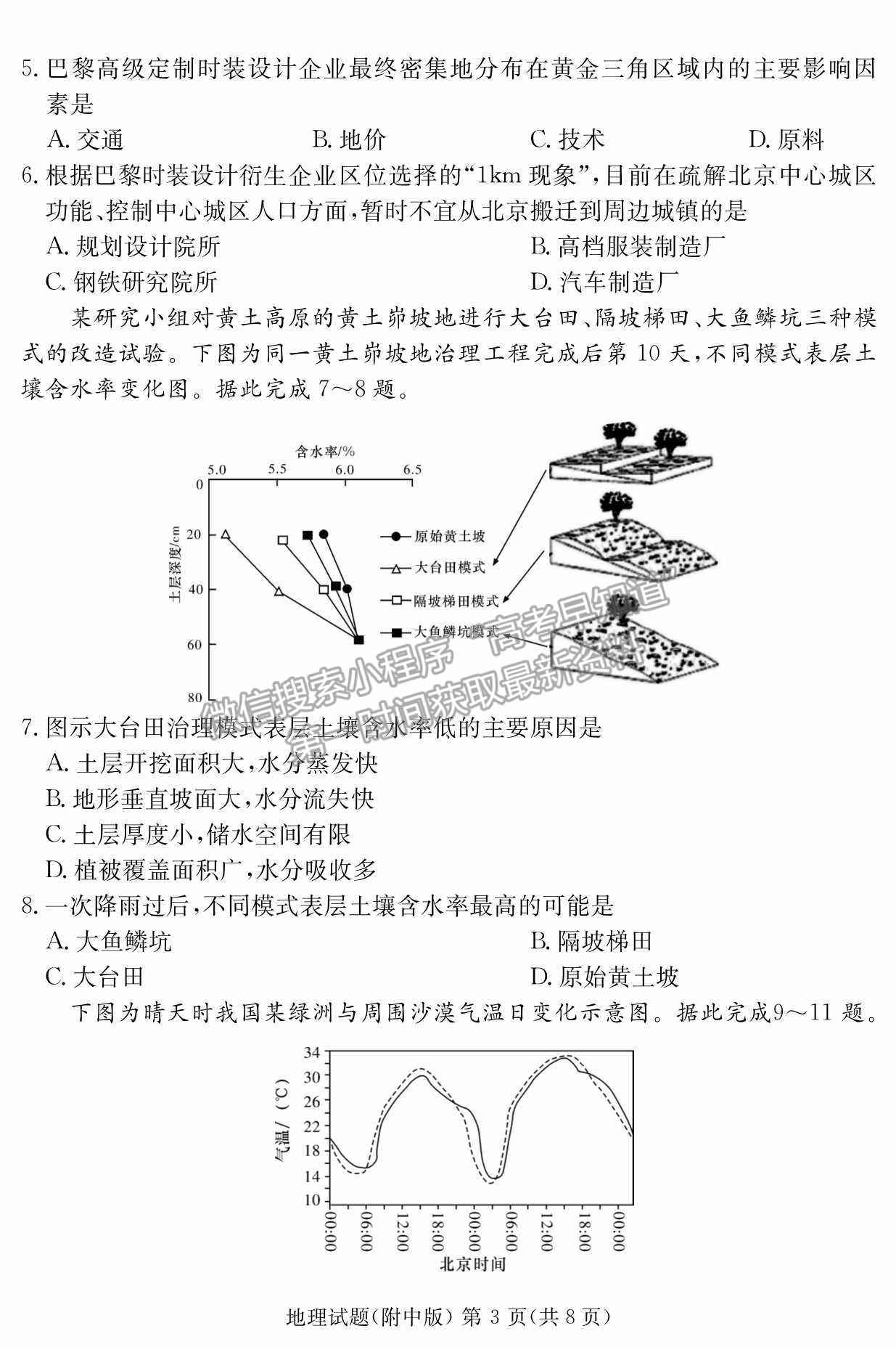 2022湖南師范大學附屬中學高三月考（七）地理試卷及參考答案