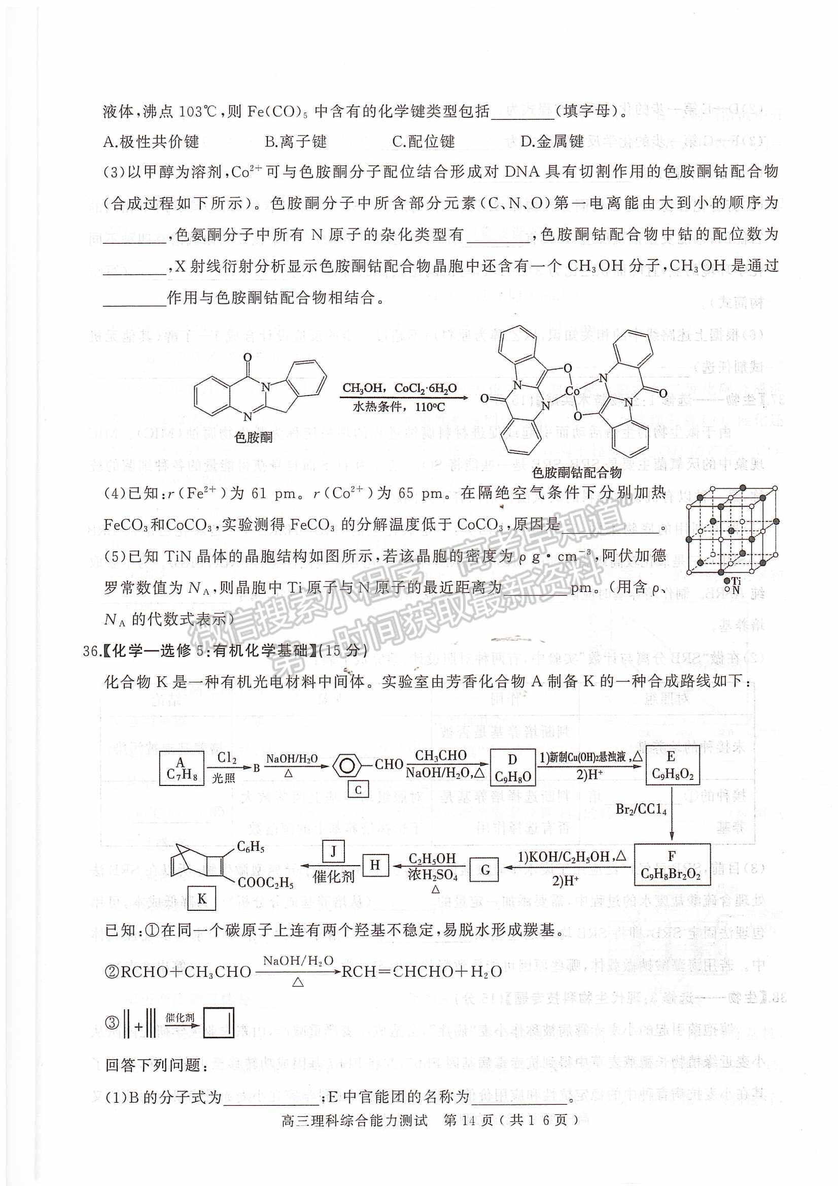 2022河南省六市/五市第一次聯(lián)考理綜試卷及參考答案