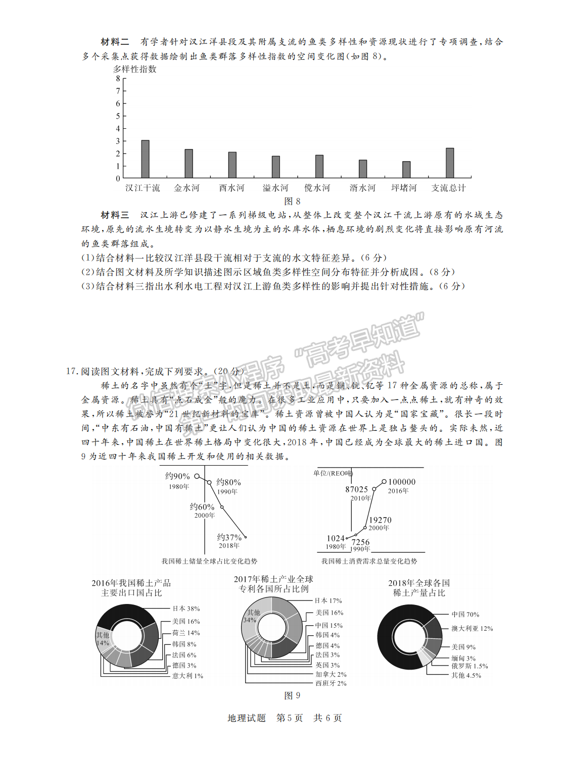 2022月3月八省聯(lián)考（第二次T8聯(lián)考）地理試卷答案