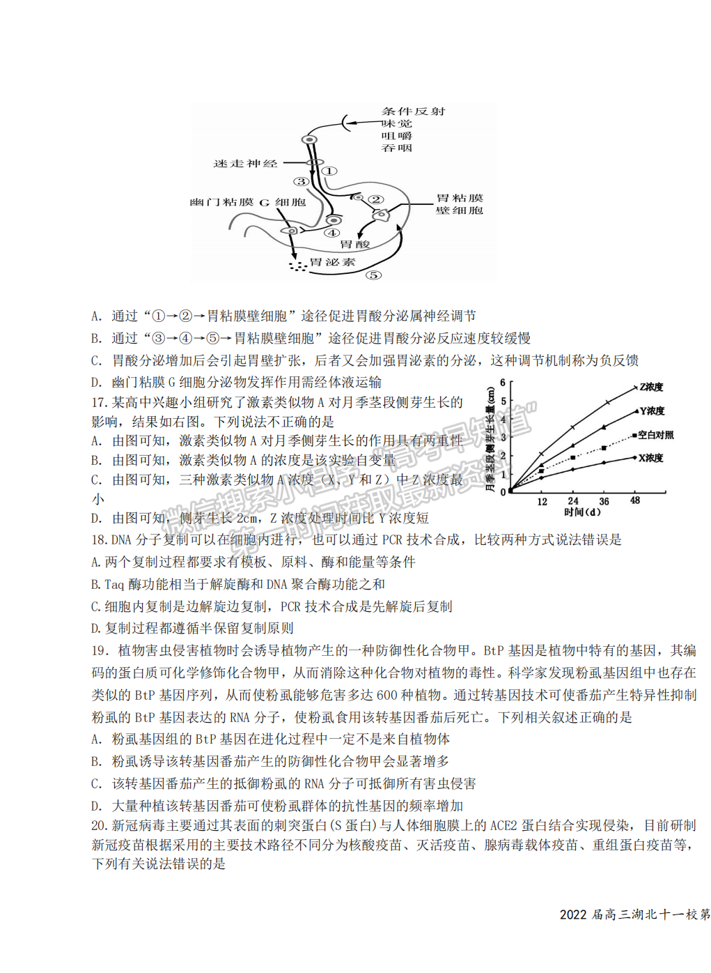 2022湖北十一校第二次聯(lián)考生物試卷及答案