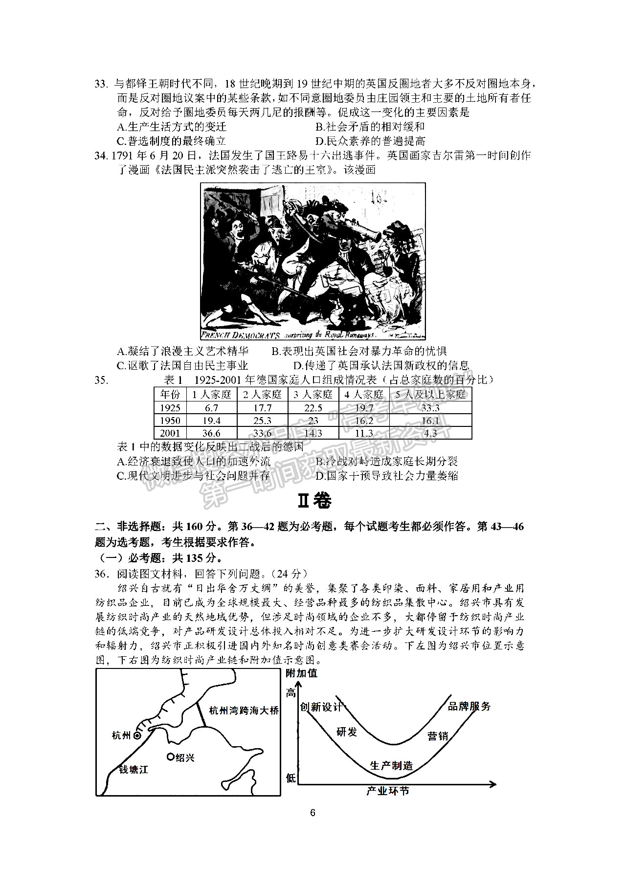 2022四川師范大學附中高三二診二模考試文科綜合試題及答案