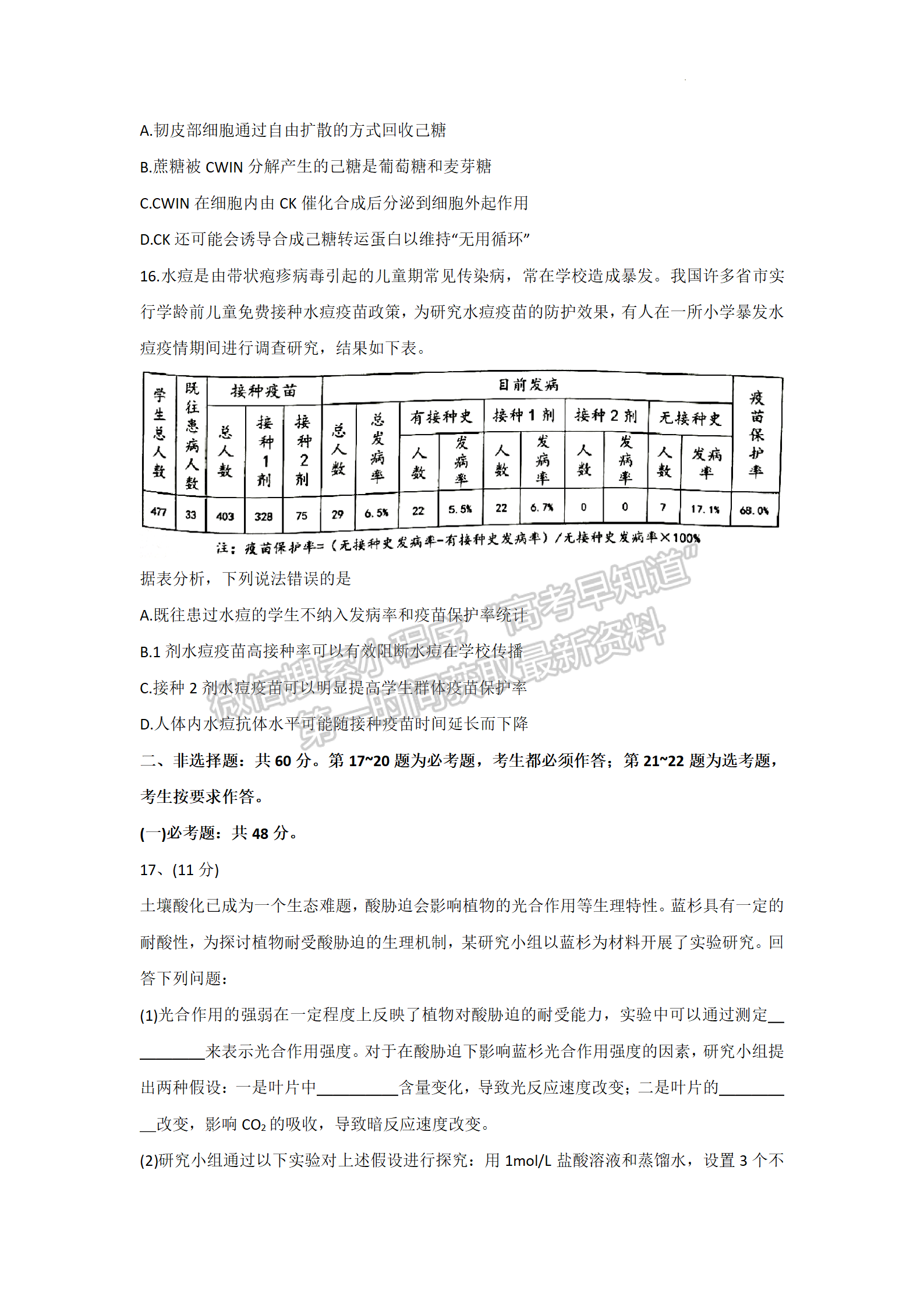 2022廣東佛山二模生物試題及參考答案