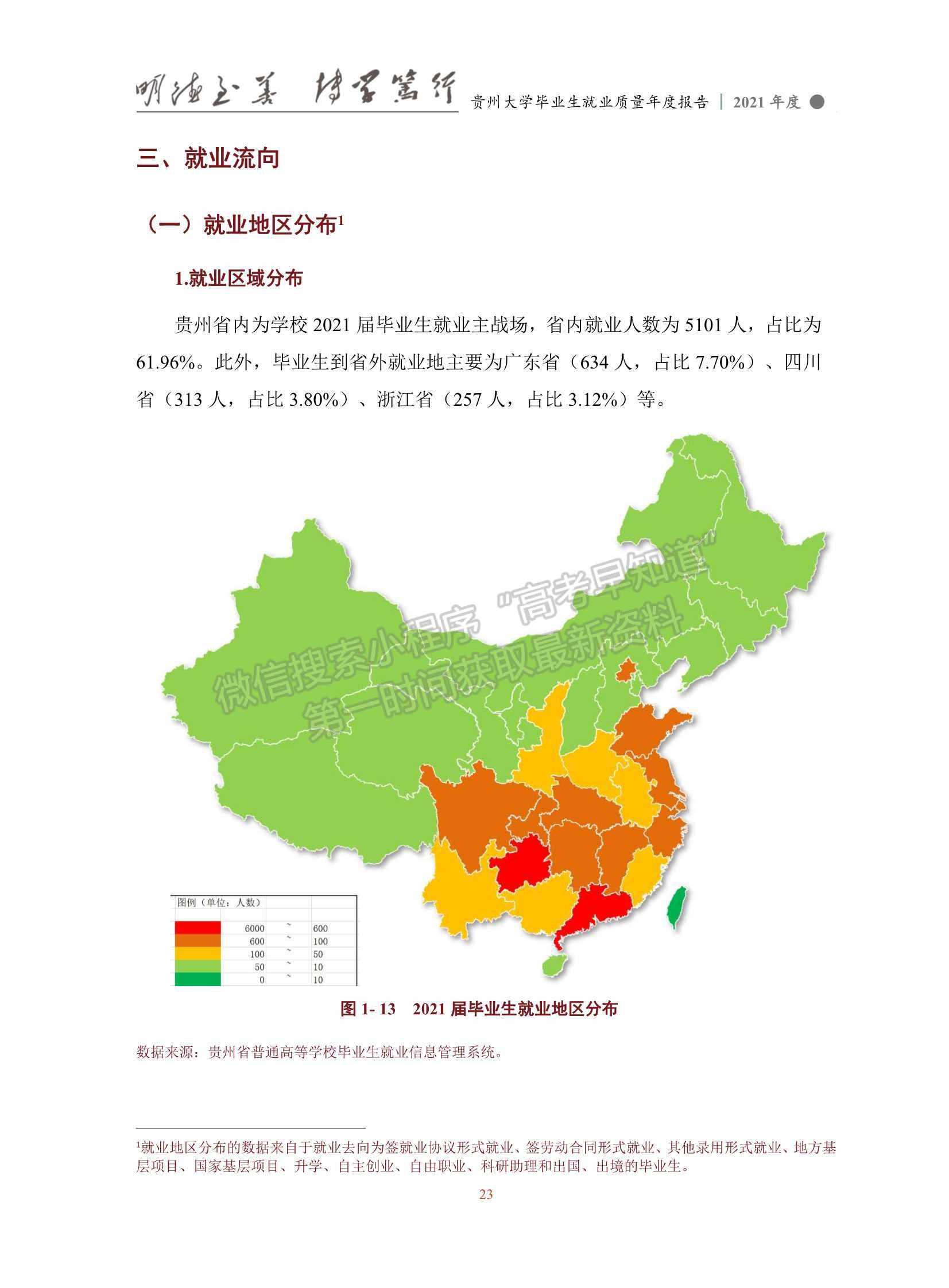 貴州大學2021年畢業(yè)生就業(yè)質量年度報告