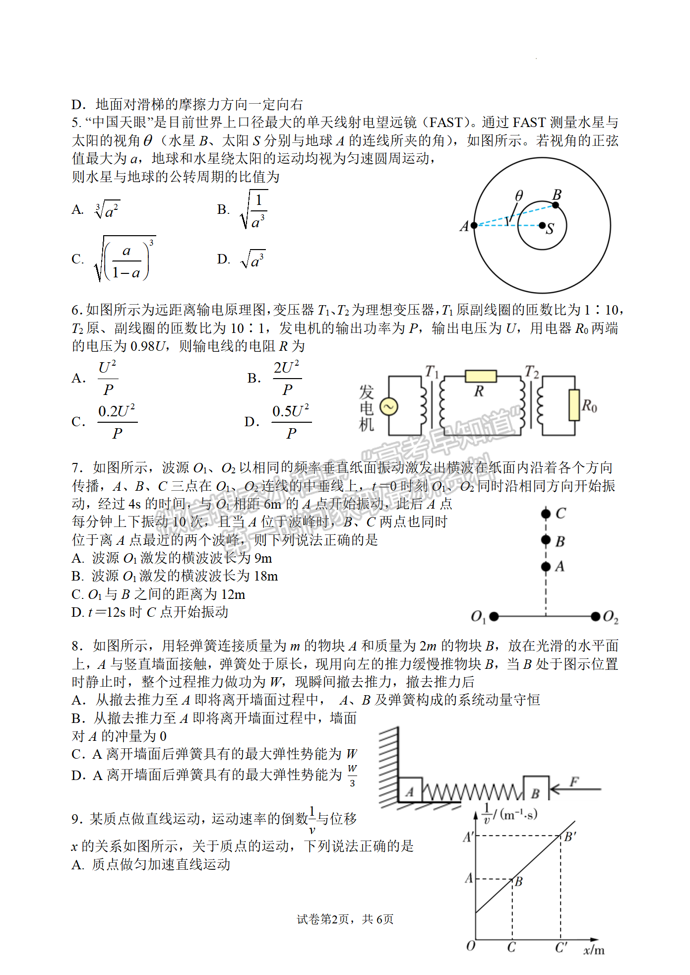 2022屆江蘇省揚(yáng)州中學(xué)高三4月考試物理試題及參考答案