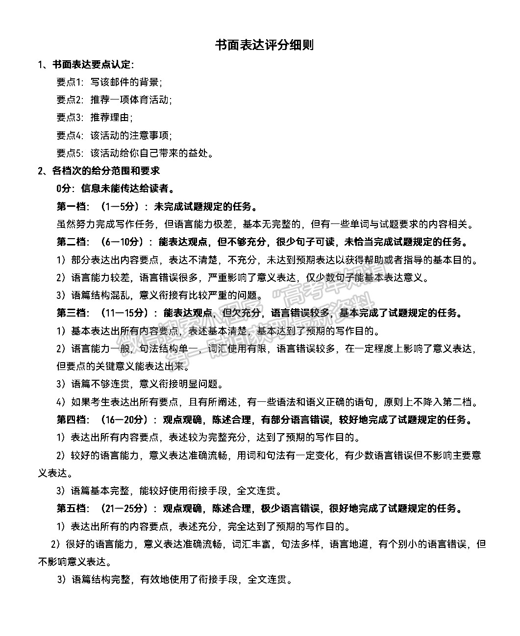 2022四川省攀枝花市2022屆高三第三次統(tǒng)考英語(yǔ)試題答案