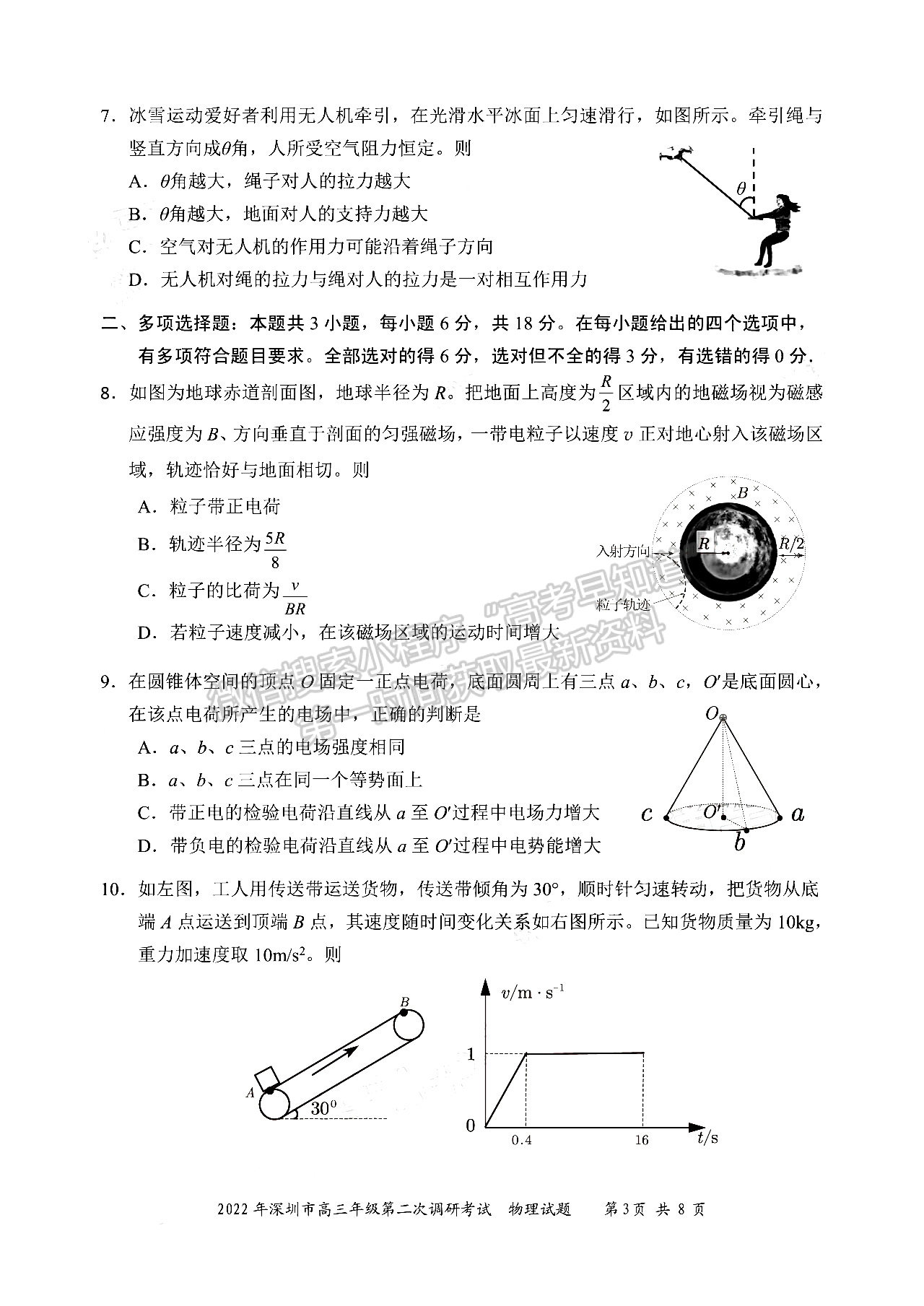 2022深圳二模物理試題及參考答案