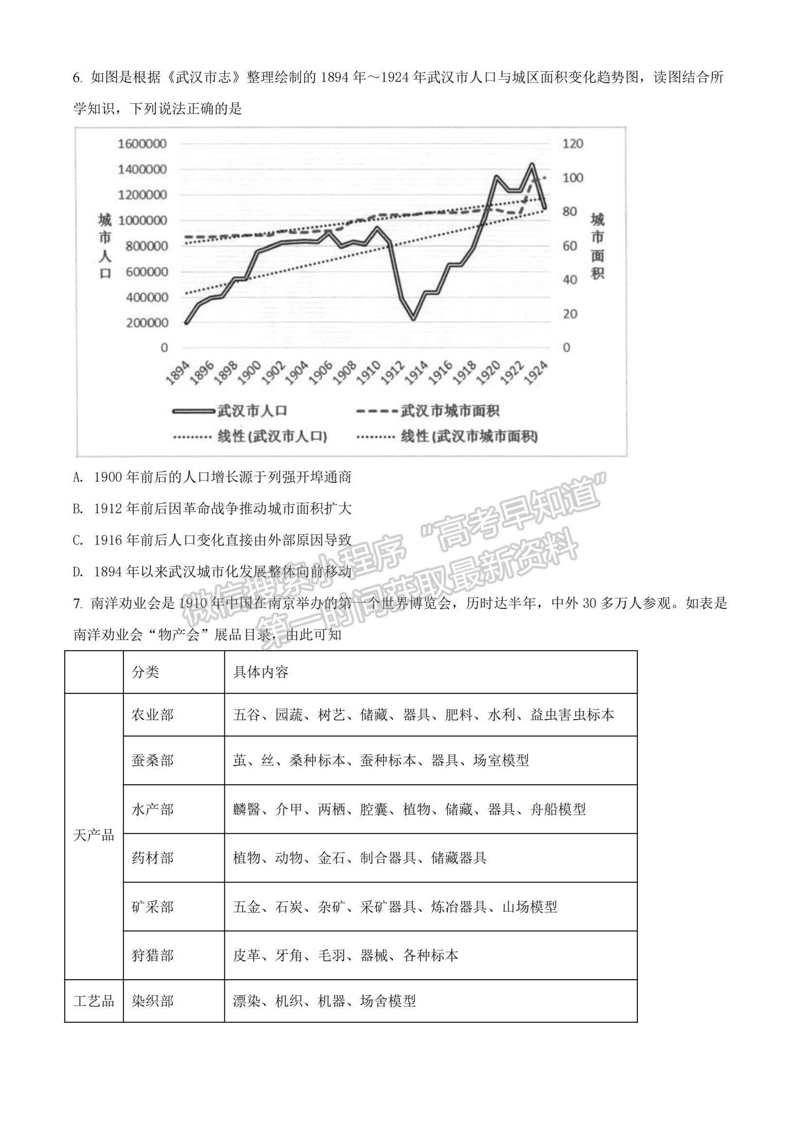 2022湖北部分重點中學4月聯(lián)考歷史試卷及答案