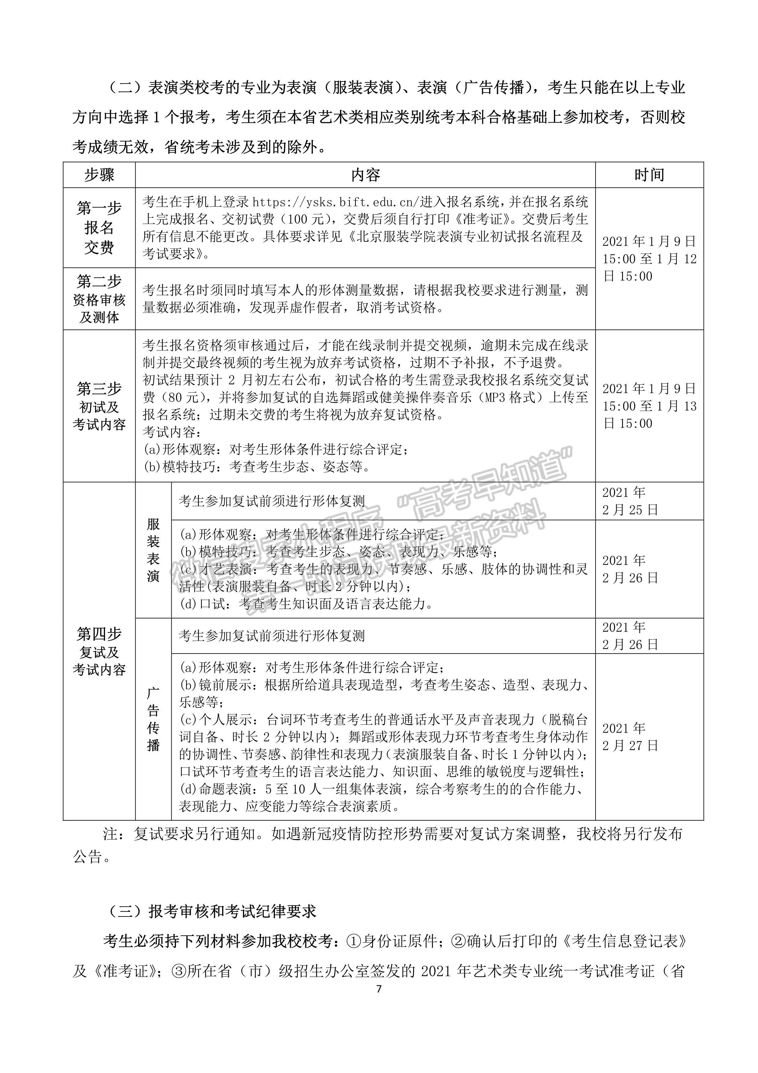 北京服装学院2021年艺术类招生章程