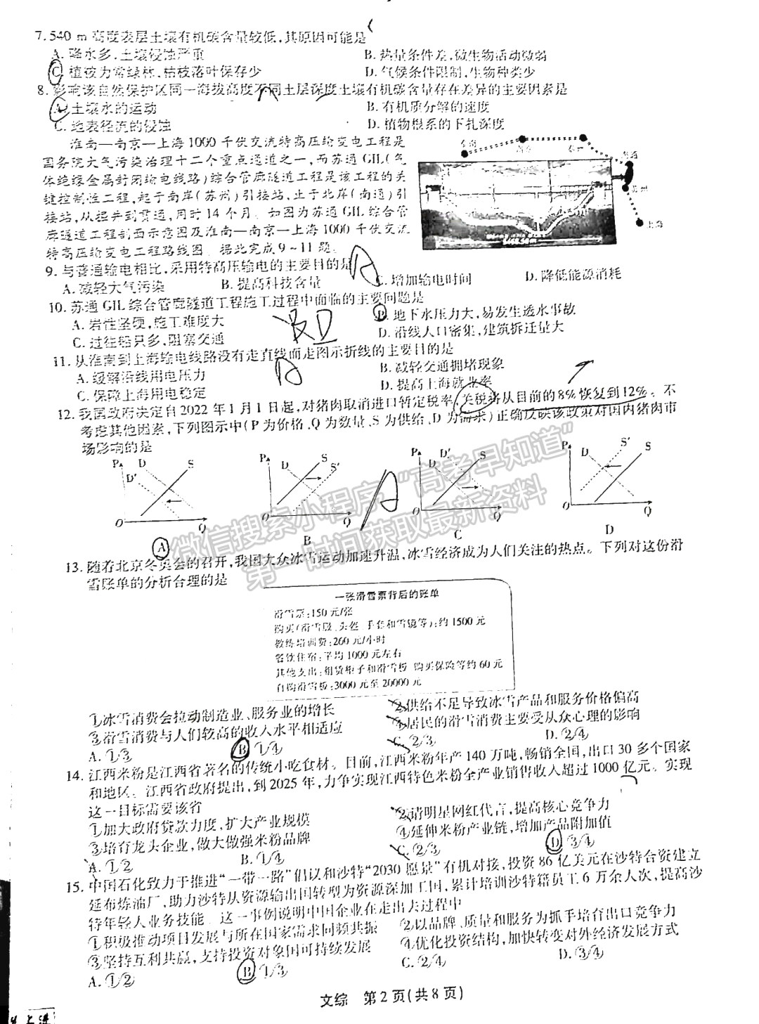 2022江西穩(wěn)派/智慧上進(jìn)高三4月聯(lián)考文綜試題及參考答案