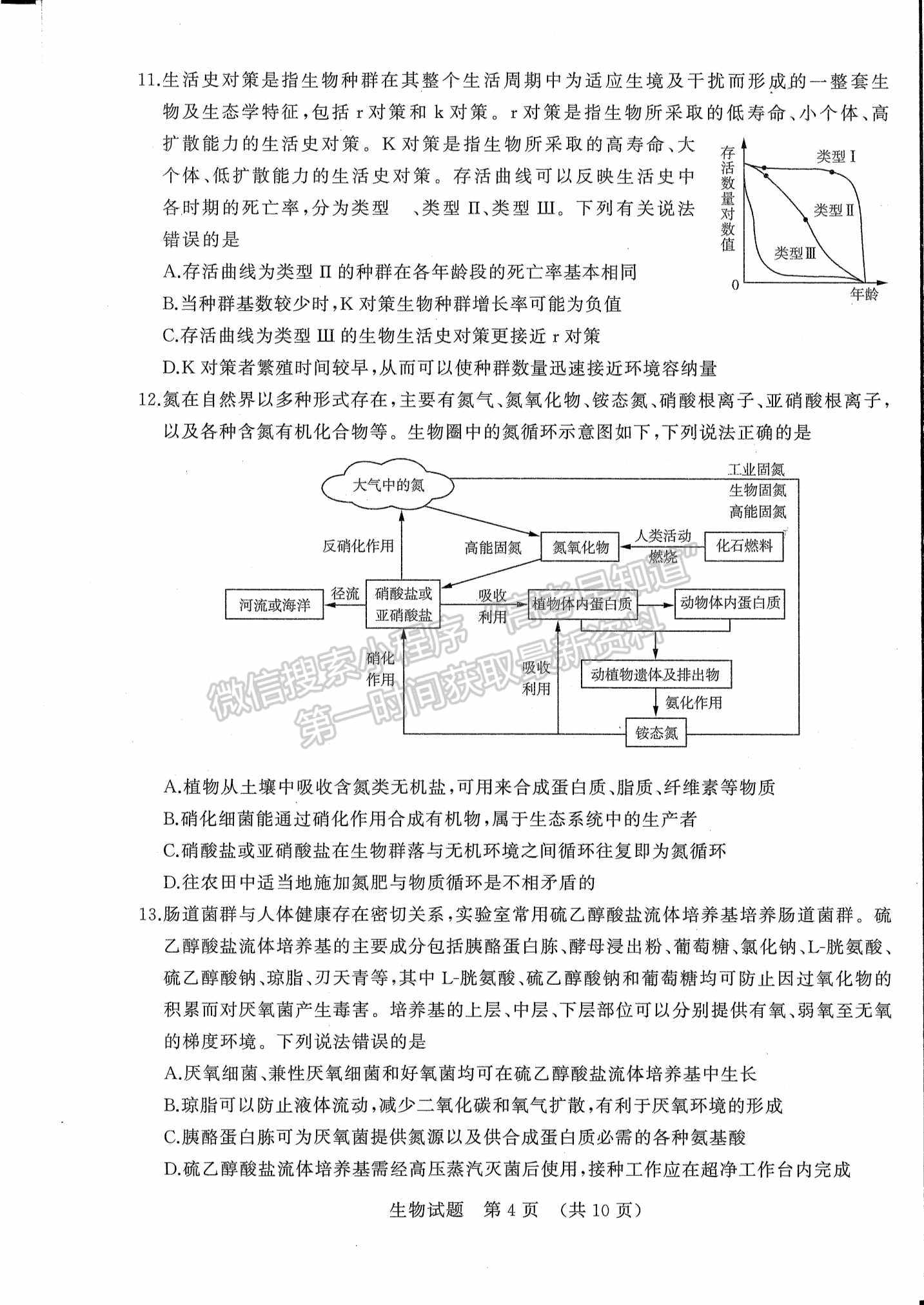 2022山東濟南二模生物試題及參考答案