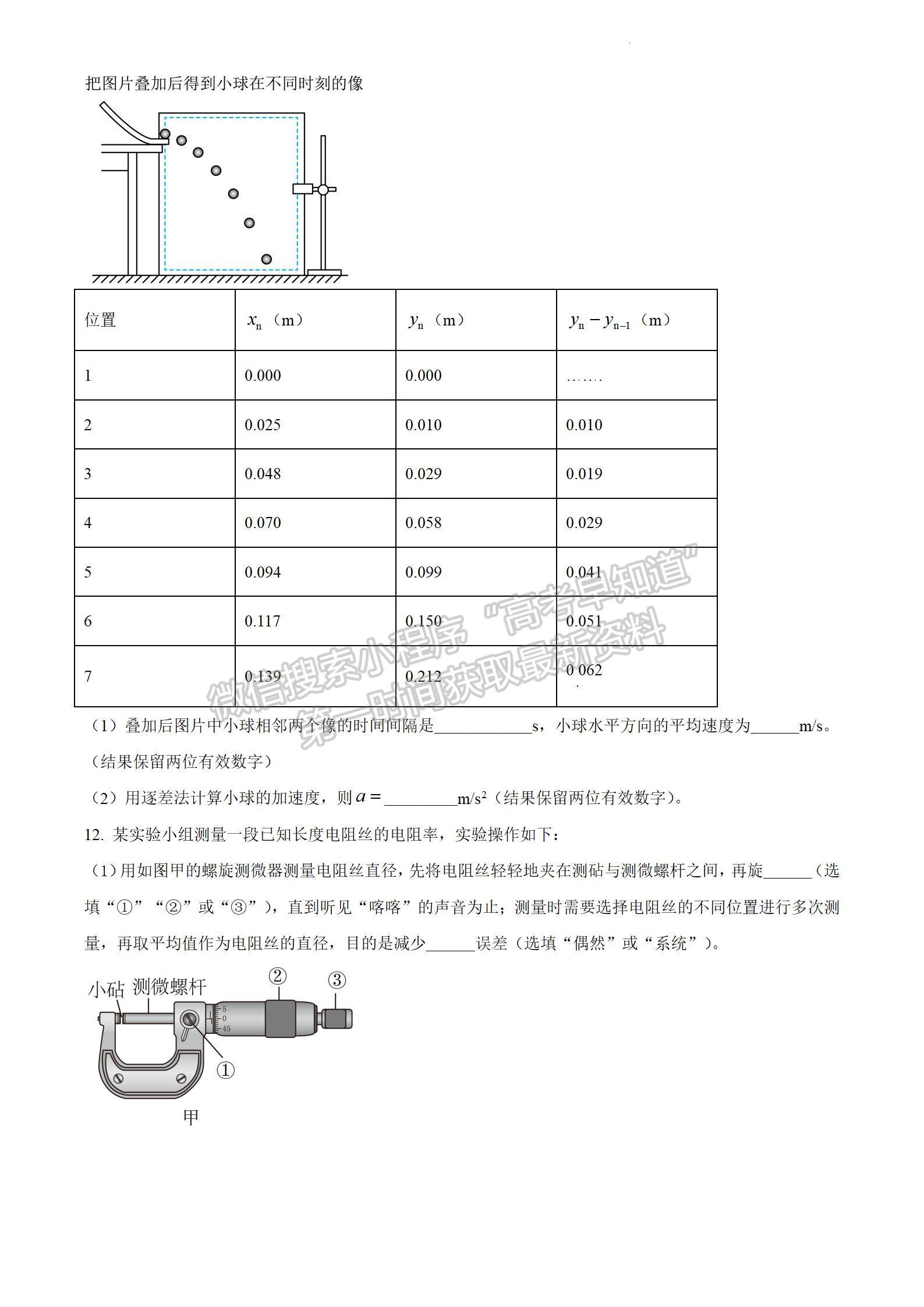 2022汕頭二模物理試題及參考答案