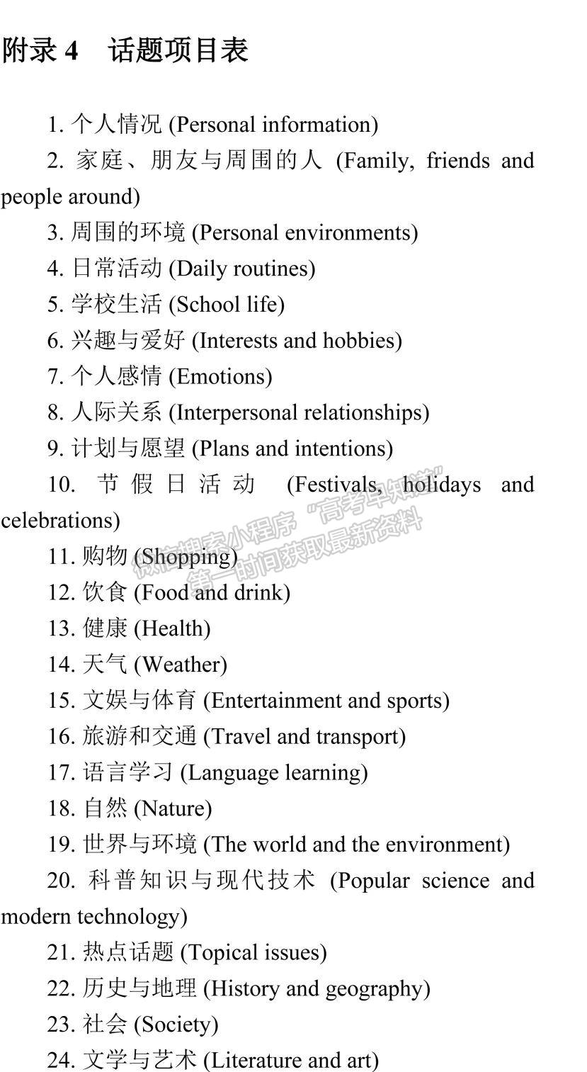 2019年普通高等学校招生全国统一考试大纲：英语