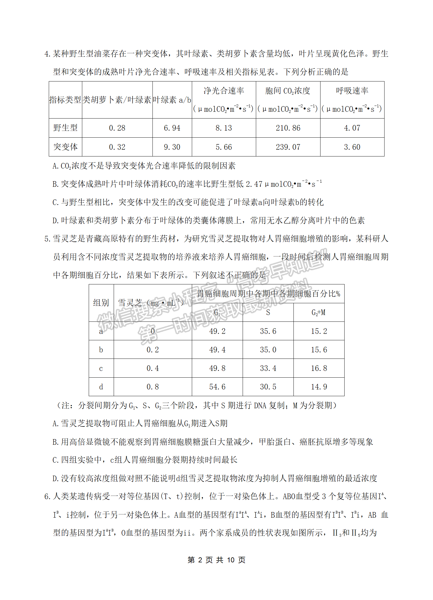 2022湖北四校模擬聯(lián)考生物試卷及答案