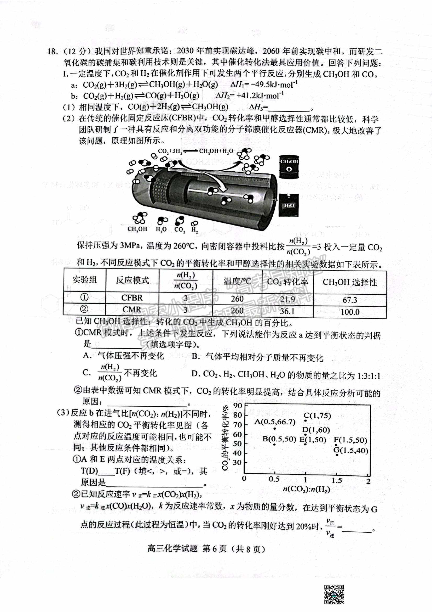 2022山東菏澤二模化學(xué)試題及參考答案