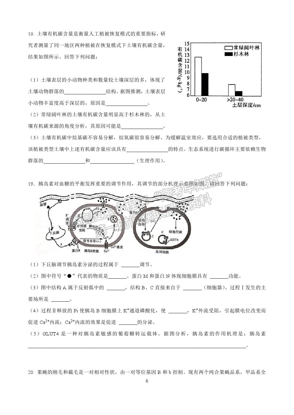 2022屆湖南省長沙市長郡中學(xué)高三模擬試卷（一）生物試卷及答案