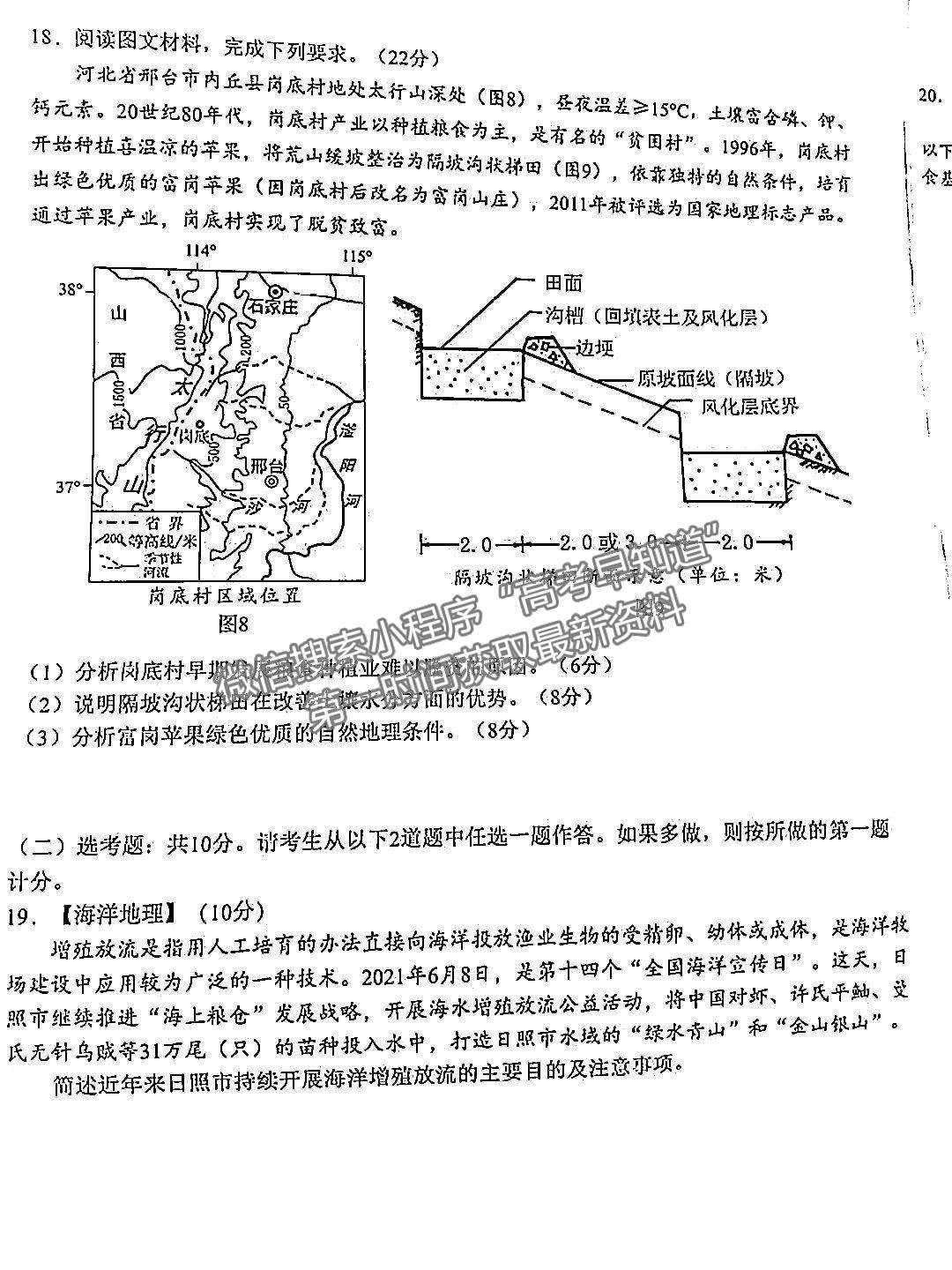 2022廣東新高考高中聯(lián)合質(zhì)量測評(píng)高三沖刺模擬（衡水金卷）地理試題及參考答案