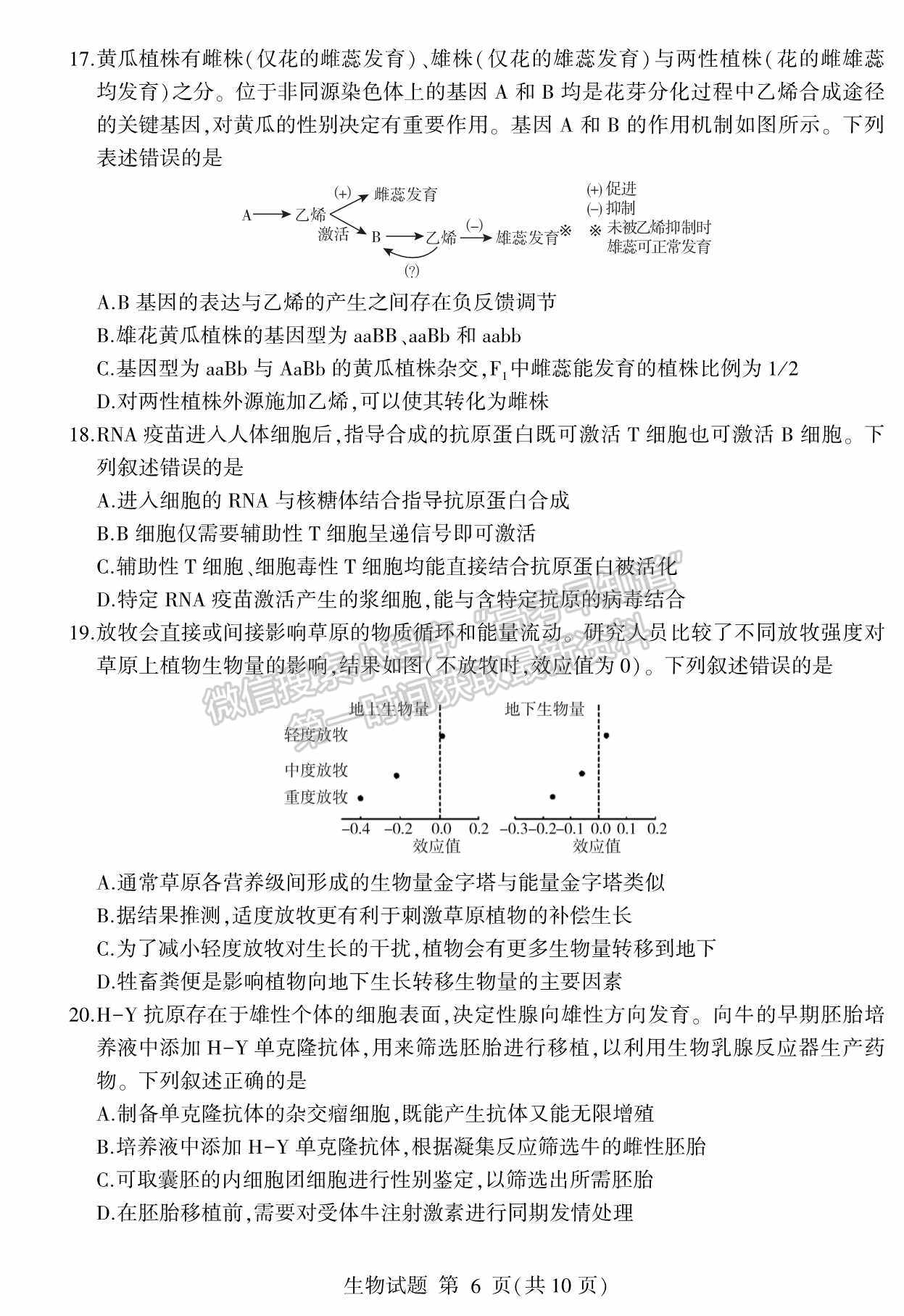 2022山東臨沂二模生物試題及參考答案