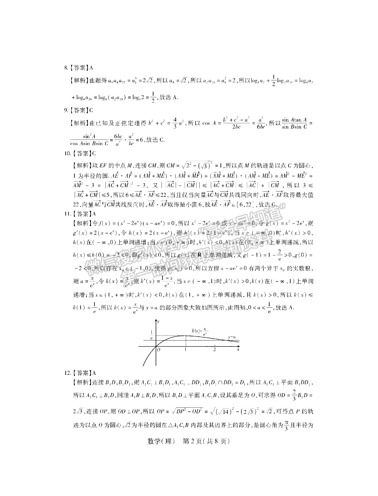 2022江西穩(wěn)派/智慧上進(jìn)高三5月聯(lián)考理數(shù)試卷及參考答案 