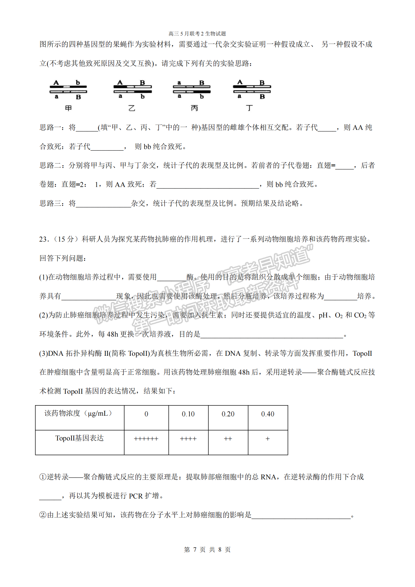 2022湖北四校模擬聯(lián)考（二）生物試卷及答案