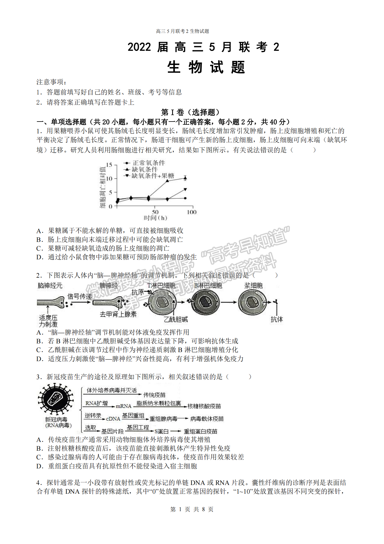 2022湖北四校模擬聯(lián)考（二）生物試卷及答案