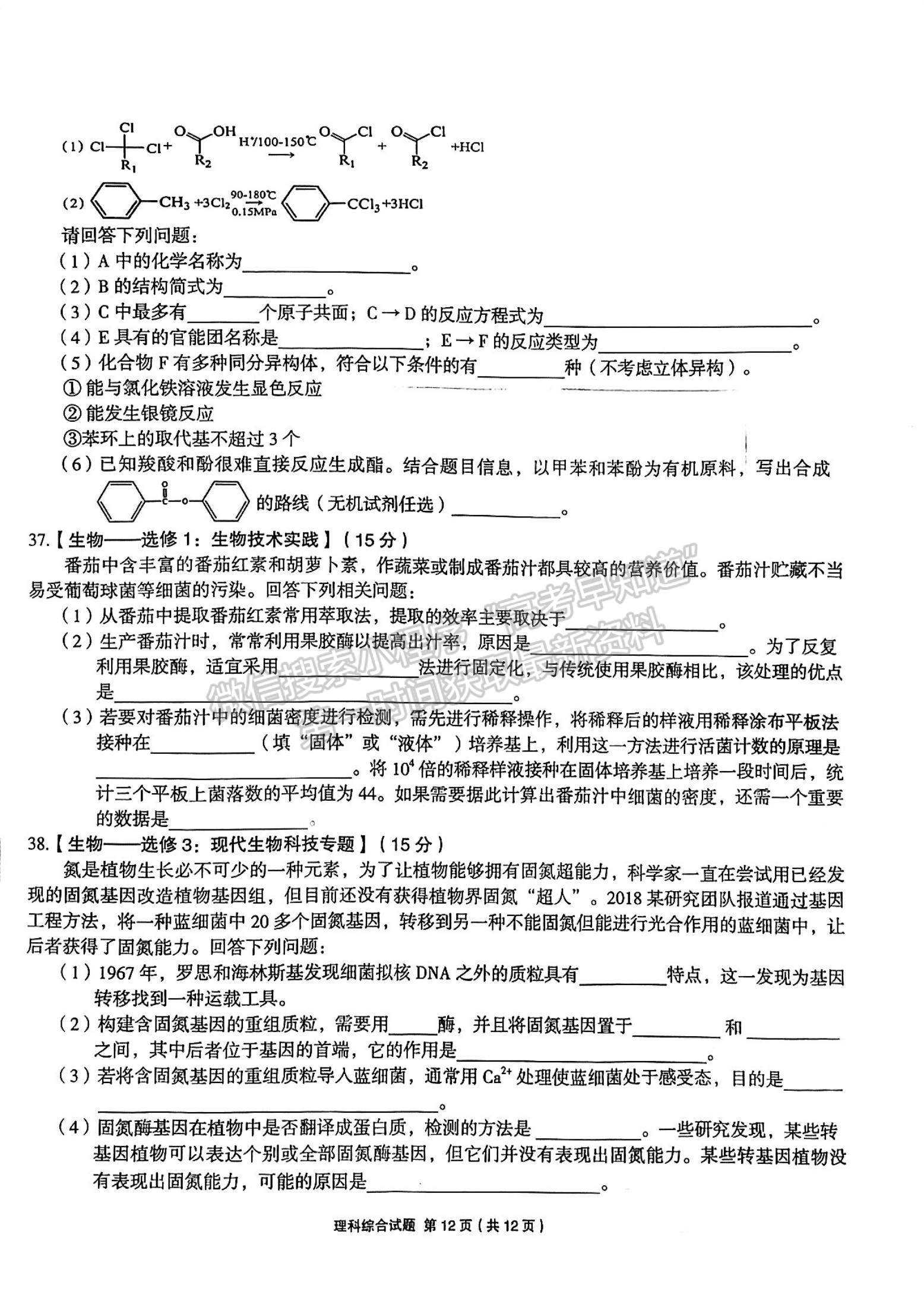 2022安徽合肥一中高三最后一卷理綜試卷及答案