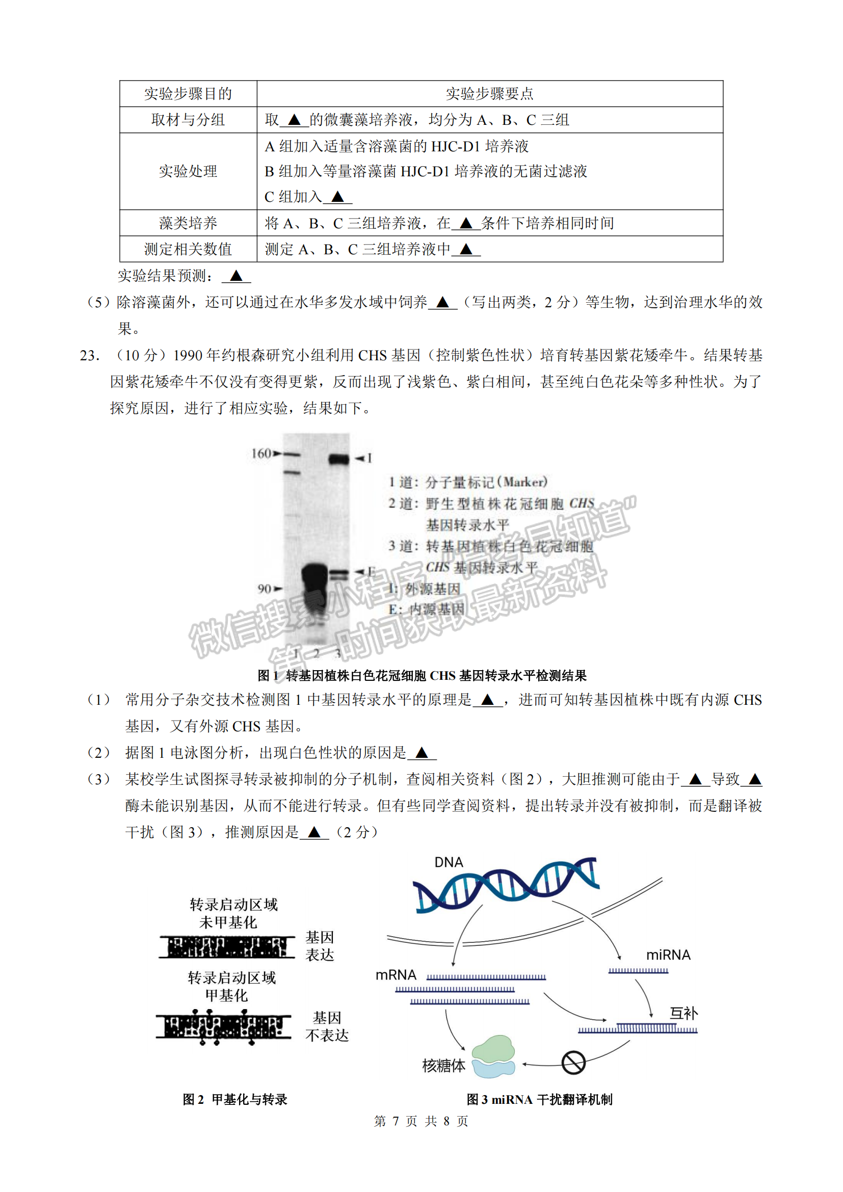 2022屆江蘇淮安市高三5月模擬考生物試題及答案