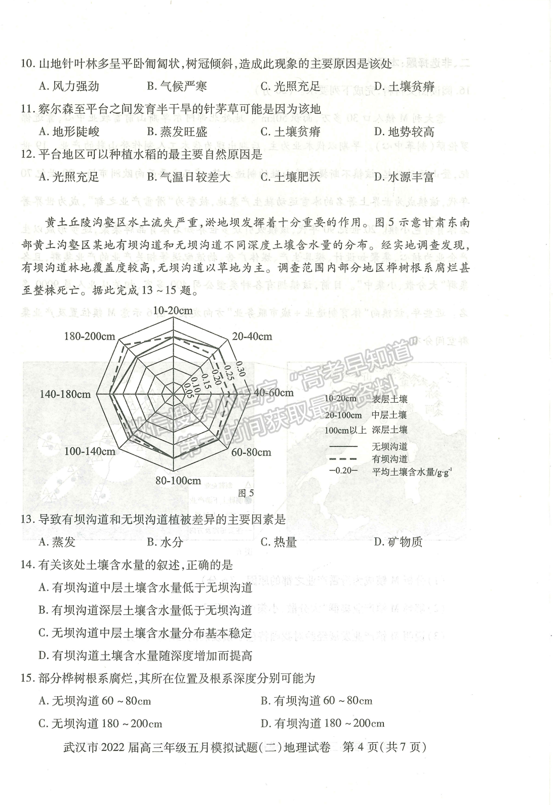 2022湖北武漢市五月模擬試題（二）地理試卷及答案