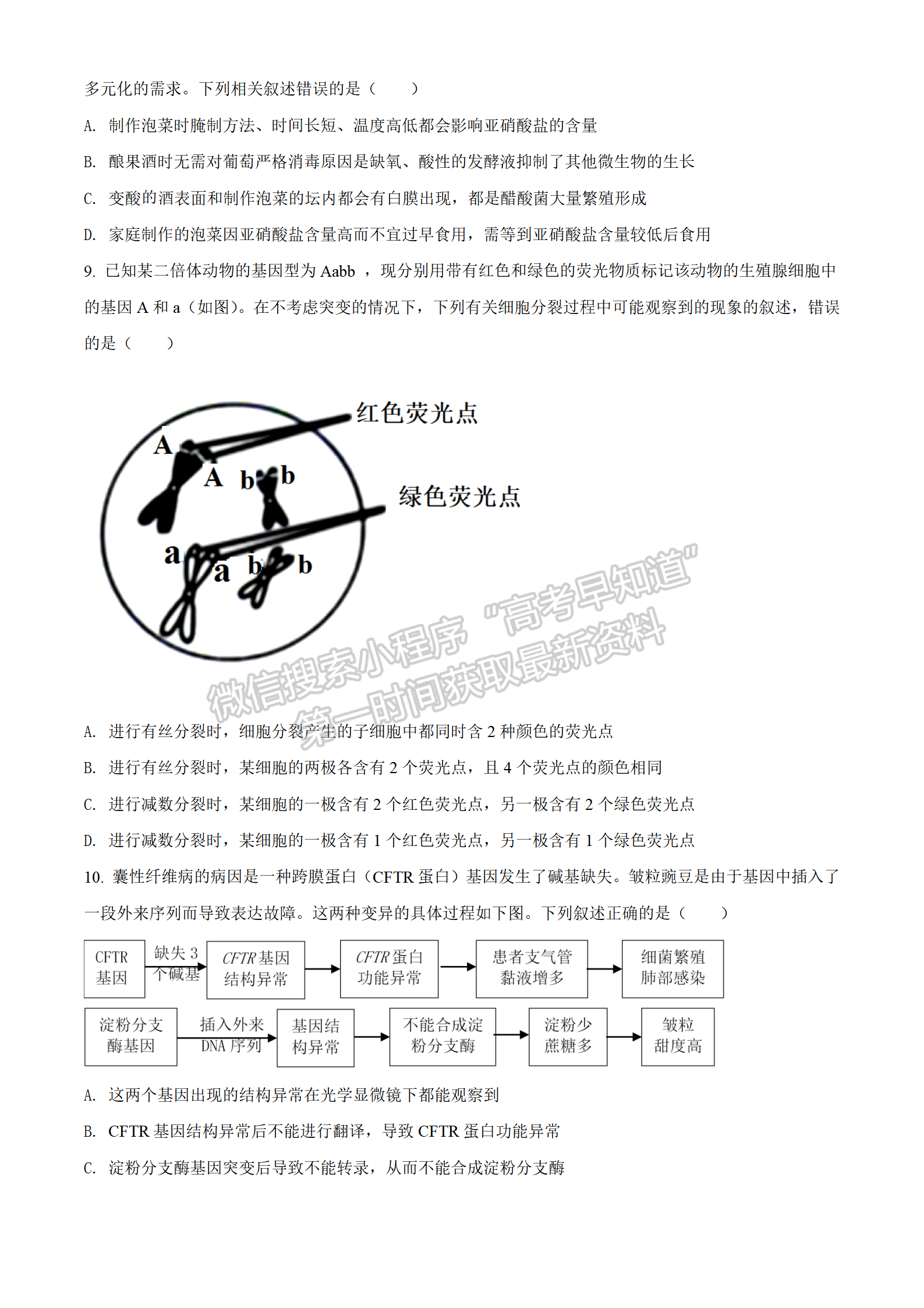 2022湖北黃岡中學三模生物試卷及答案