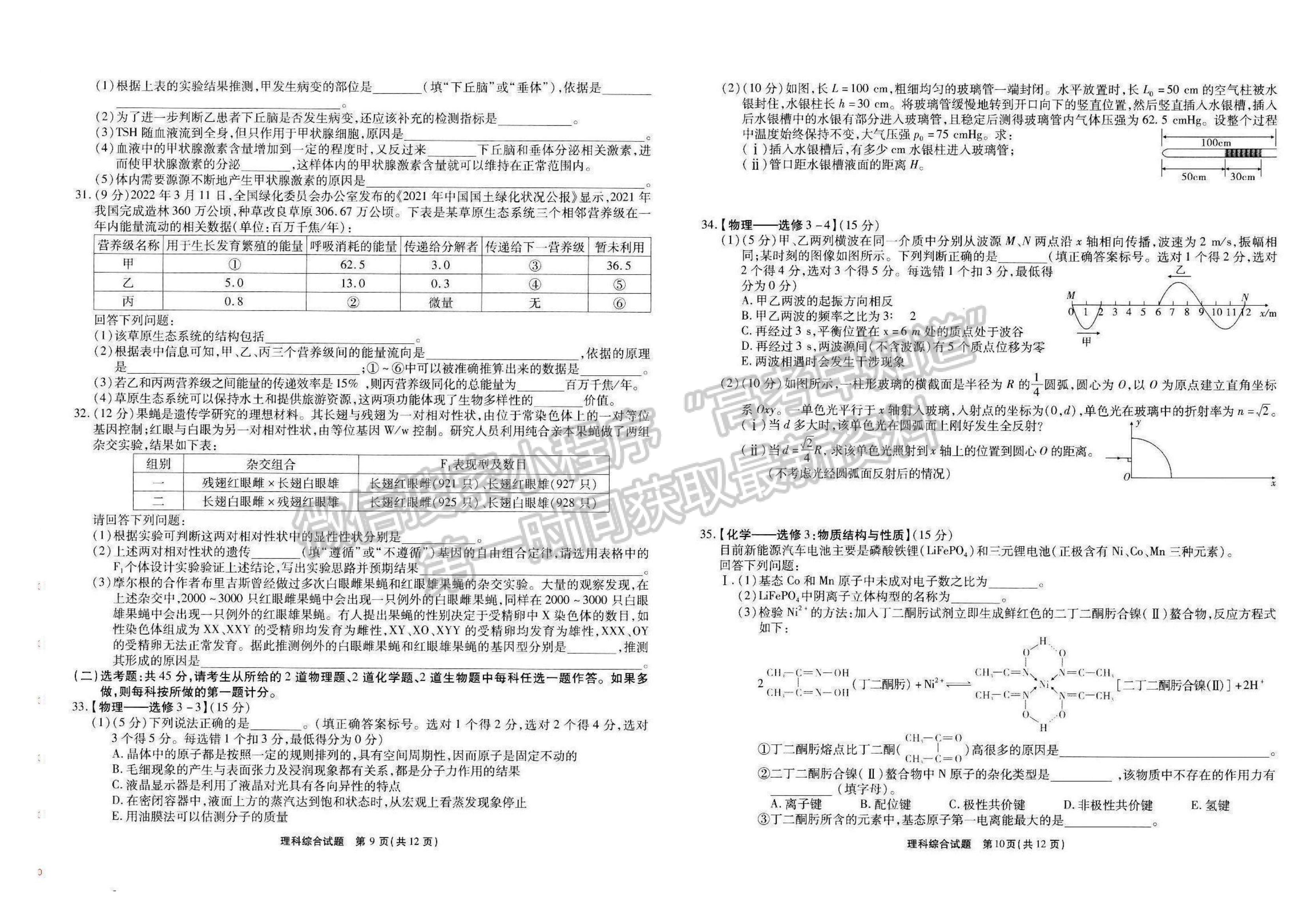 2022安徽合肥168中學(xué)最后一卷理綜試卷及答案