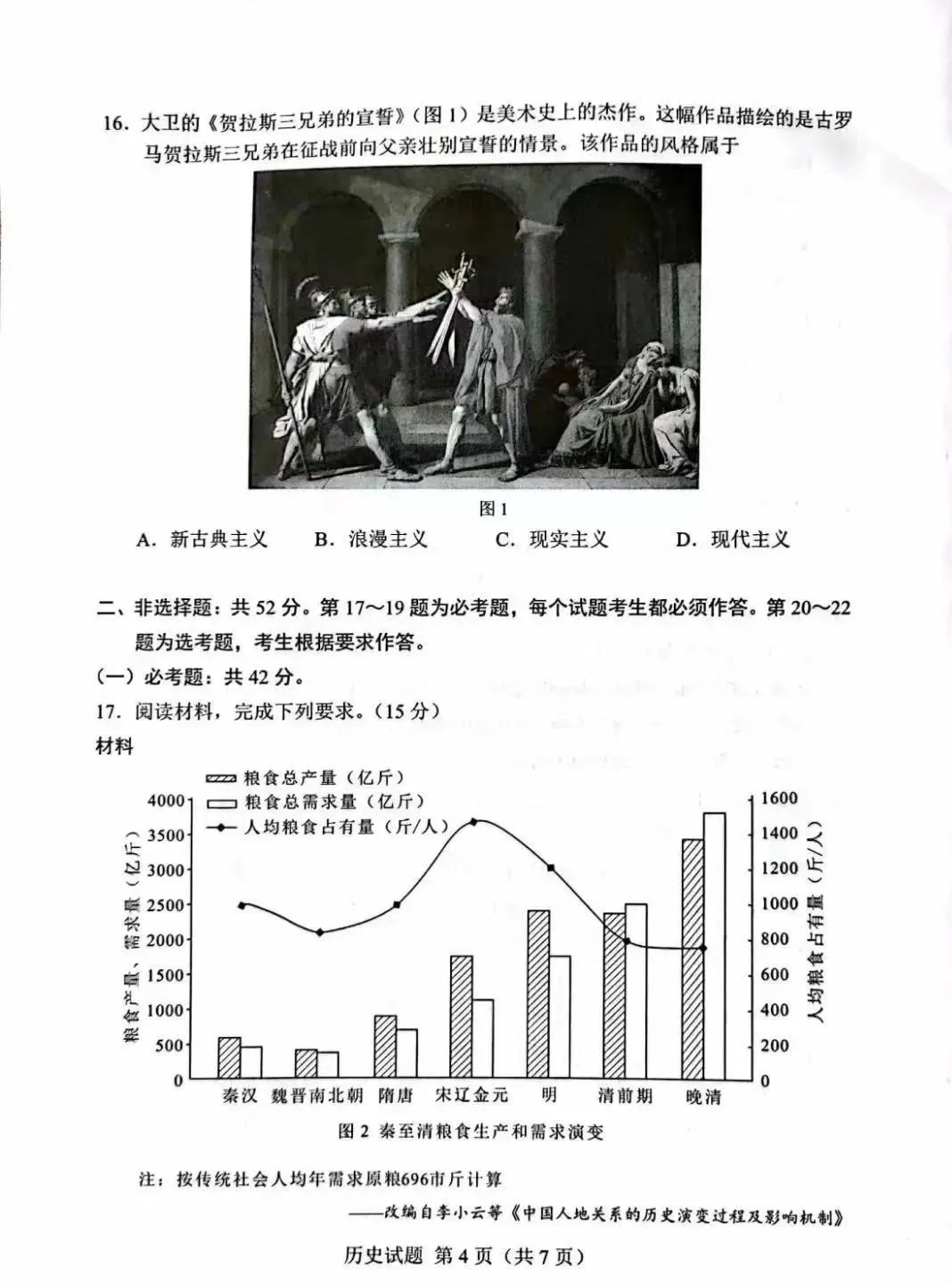 2022湖南高考歷史試卷及答案[新高考1卷]（網(wǎng)傳版）