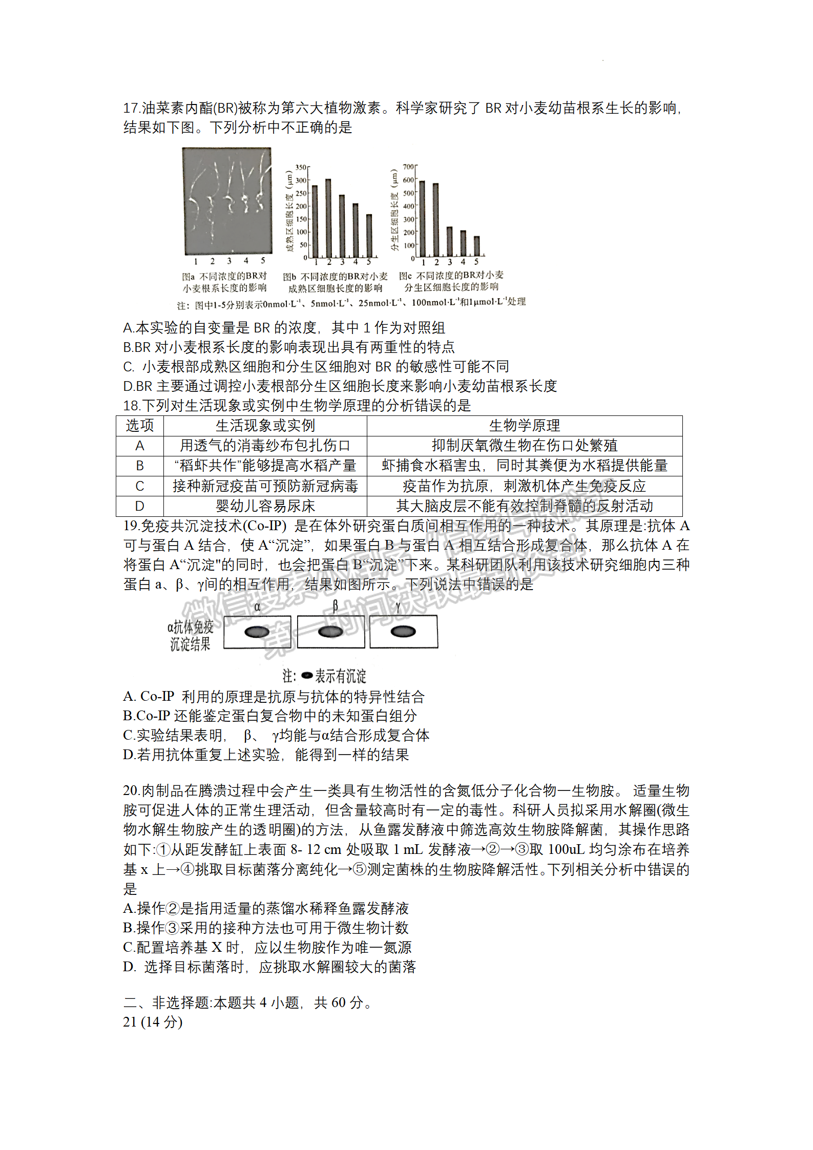 2022湖北騰云聯(lián)盟8月聯(lián)考生物試卷及答案