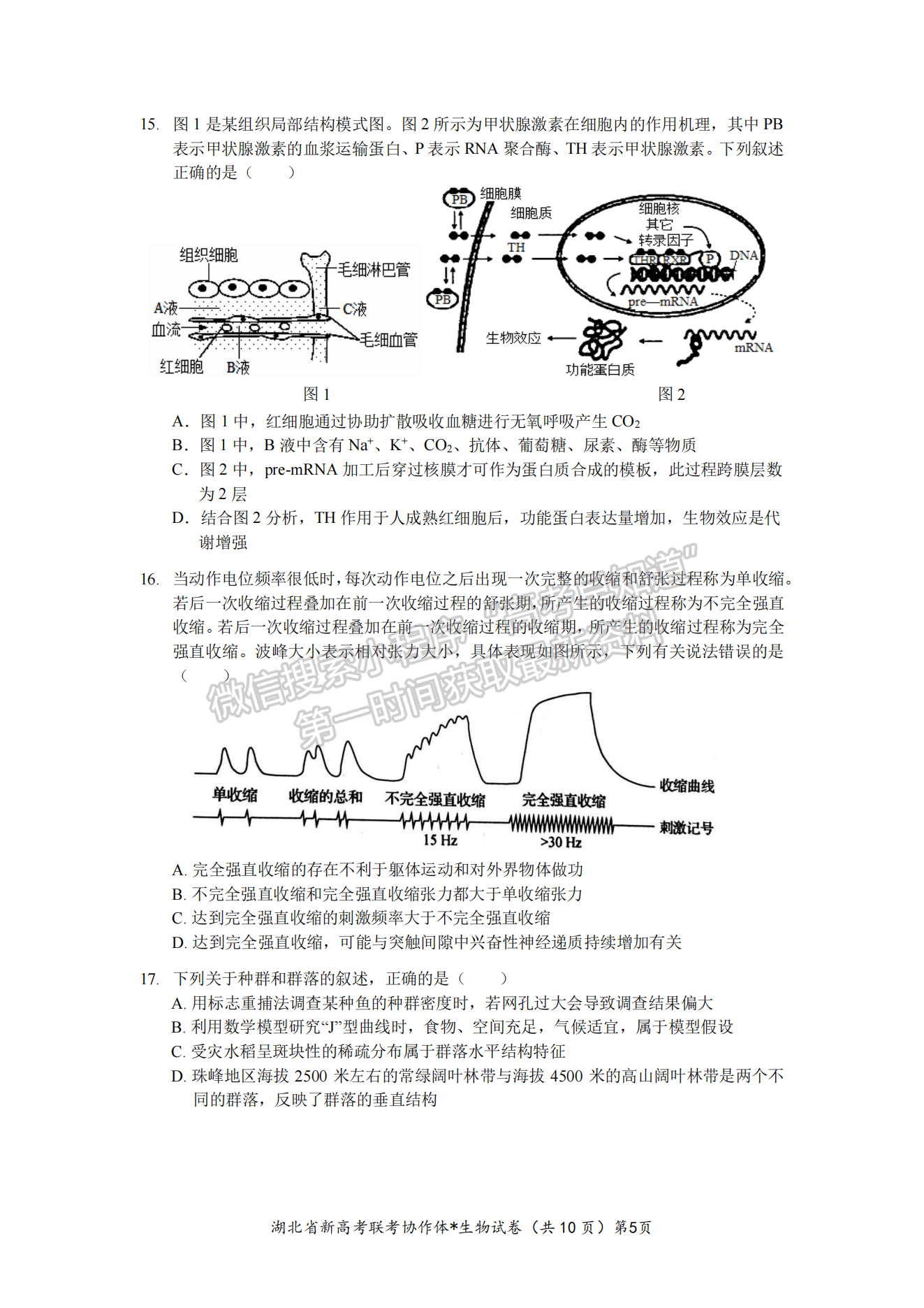 2023湖北新高考聯(lián)考協(xié)作體高三上學(xué)期起點(diǎn)考試生物試卷及答案