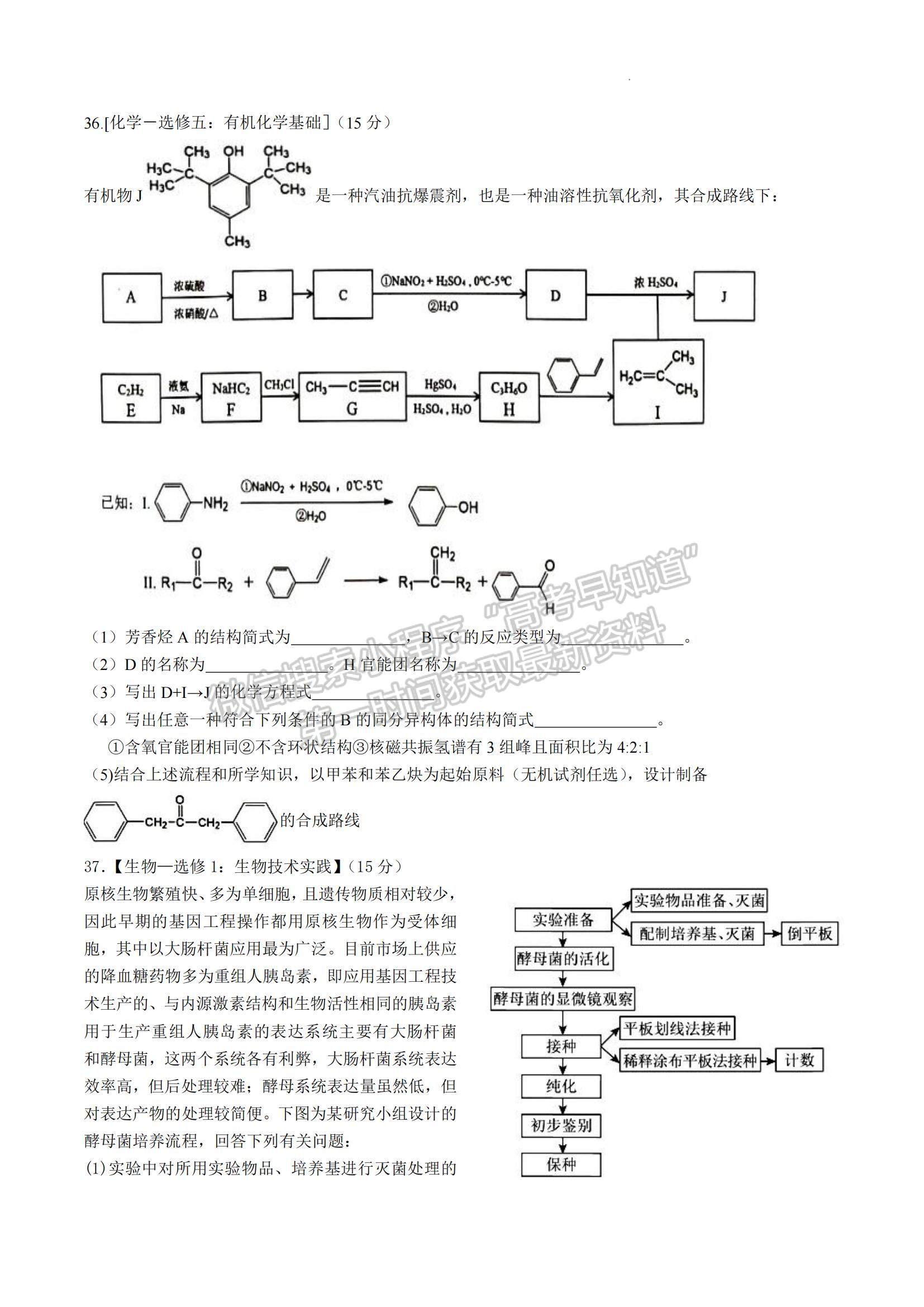 2023届河南信阳高级中学高三上学期开学考-理综试卷及答案